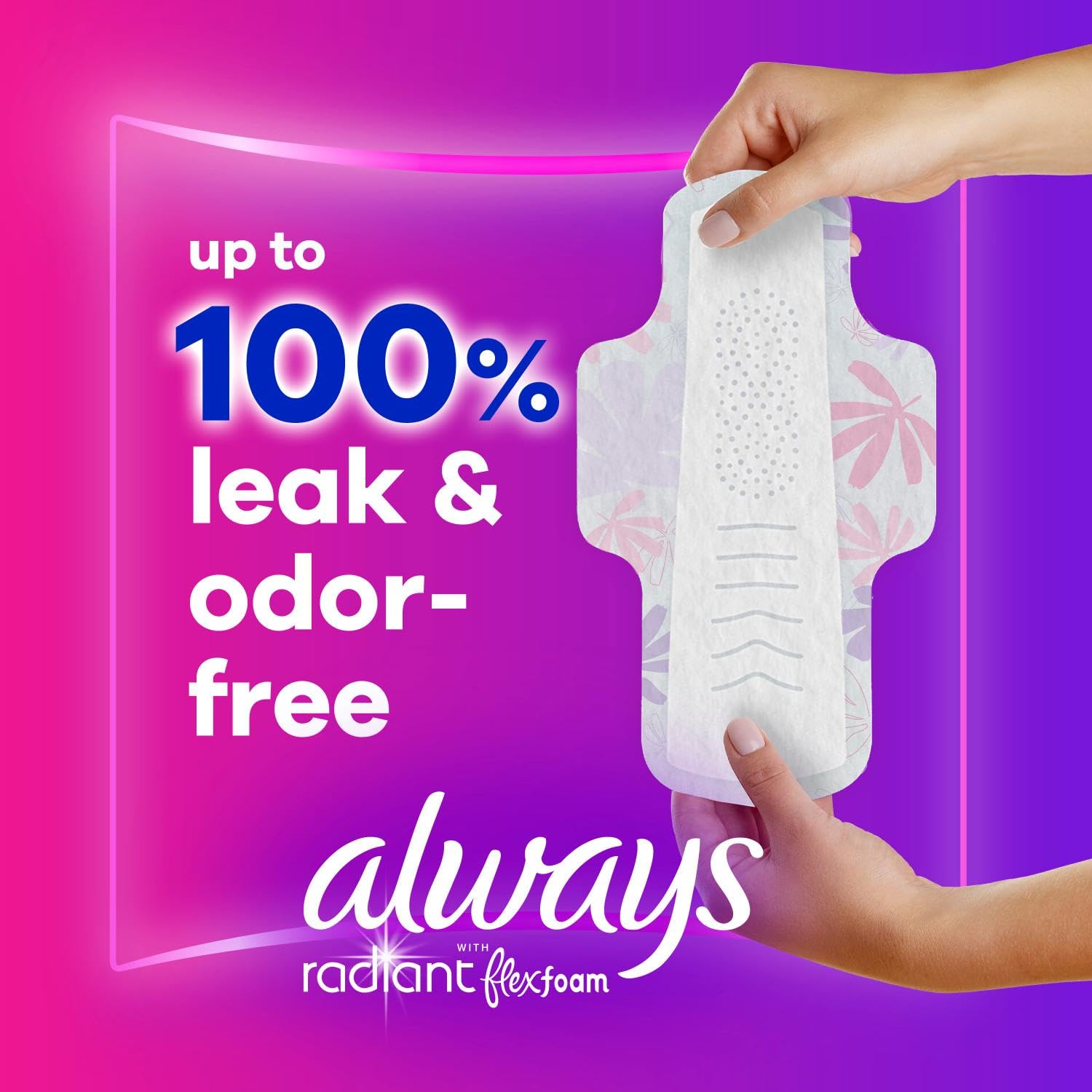 Foto 3 pulgar | Almohadillas Femeninas Always Radiant Flexfoam Con Alas  Tamaño 1  90 Unidades - Venta Internacional.