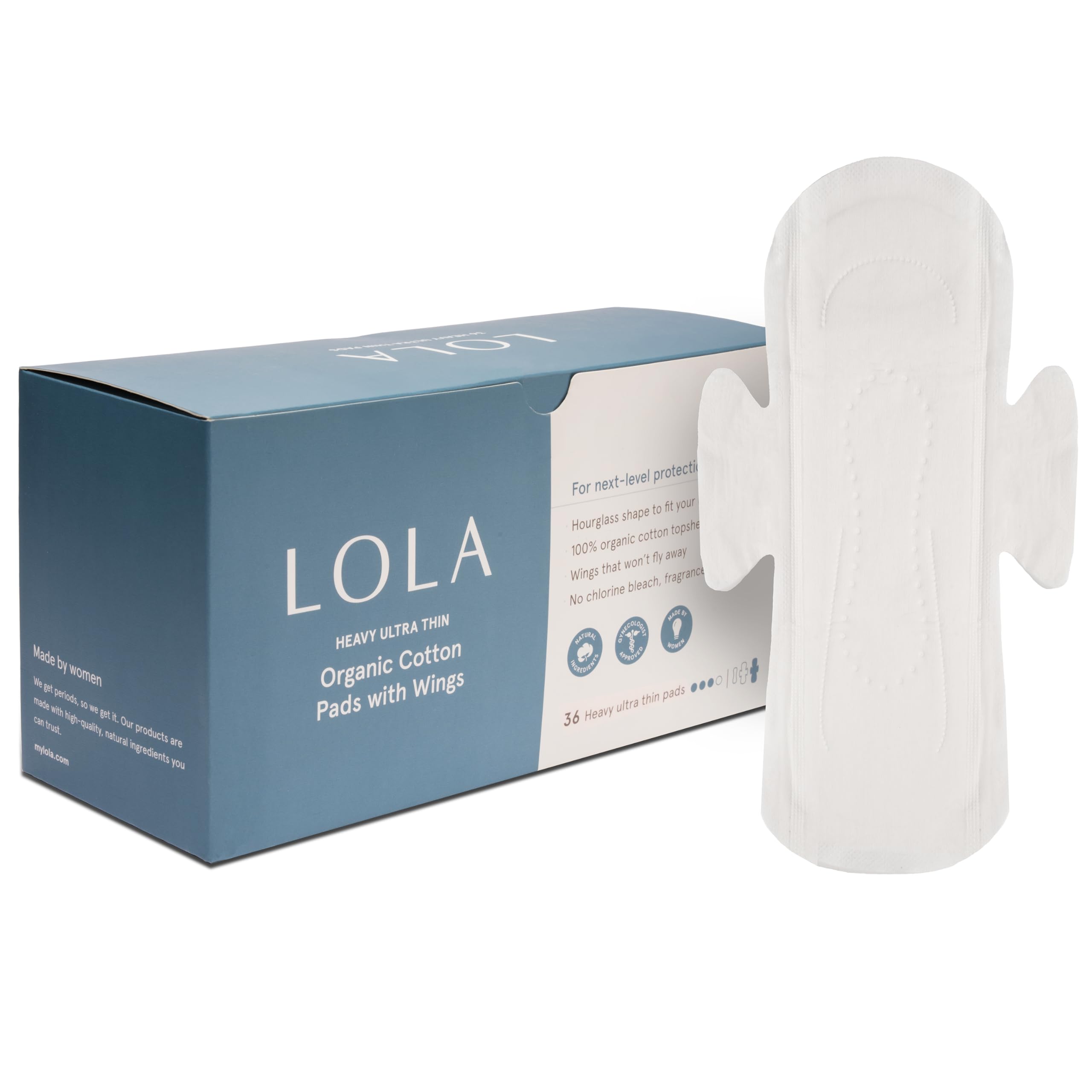 Foto 1 | Almohadillas Sanitarias Lola De Algodón Orgánico Ultrafinas Con Alas De 36 Quilates - Venta Internacional.