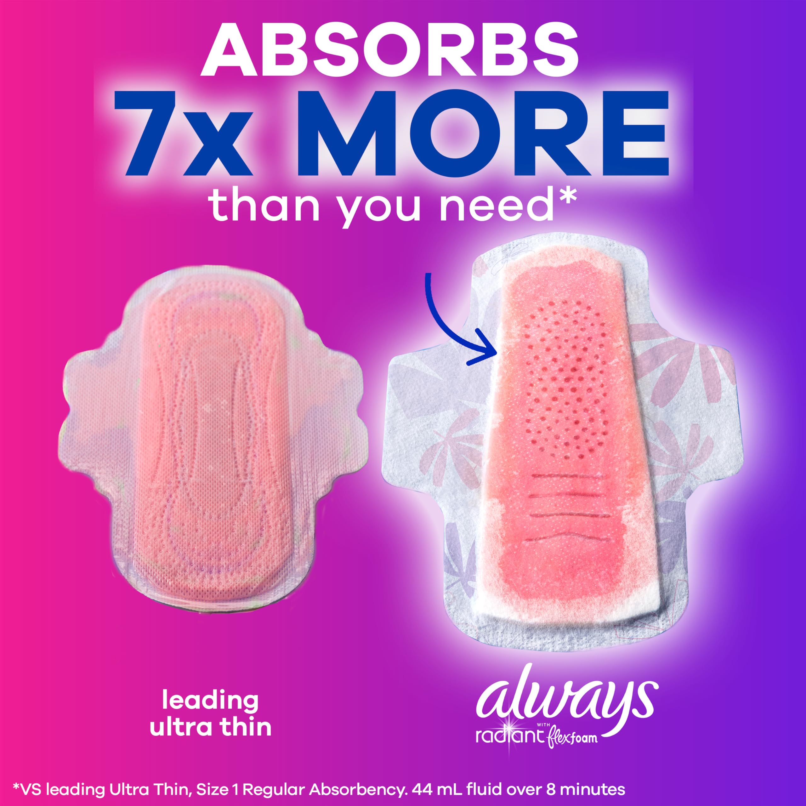 Foto 8 pulgar | Almohadillas Femeninas Always Radiant Flexfoam Con Alas Talla 2 36 Unidades - Venta Internacional.