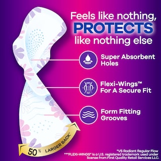 Foto 2 | Almohadillas Femeninas Always Radiant Flexfoam Con Alas Talla 4 28 Unidades - Venta Internacional.