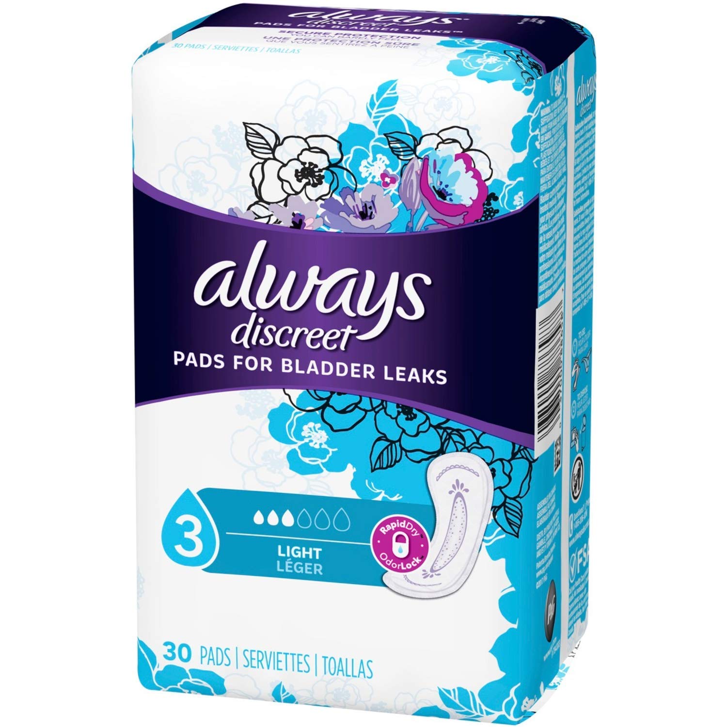 Foto 2 pulgar | Almohadillas Ligeras Para Incontinencia Always Discreet  3 Gotas  30 Almohadillas X6 - Venta Internacional.