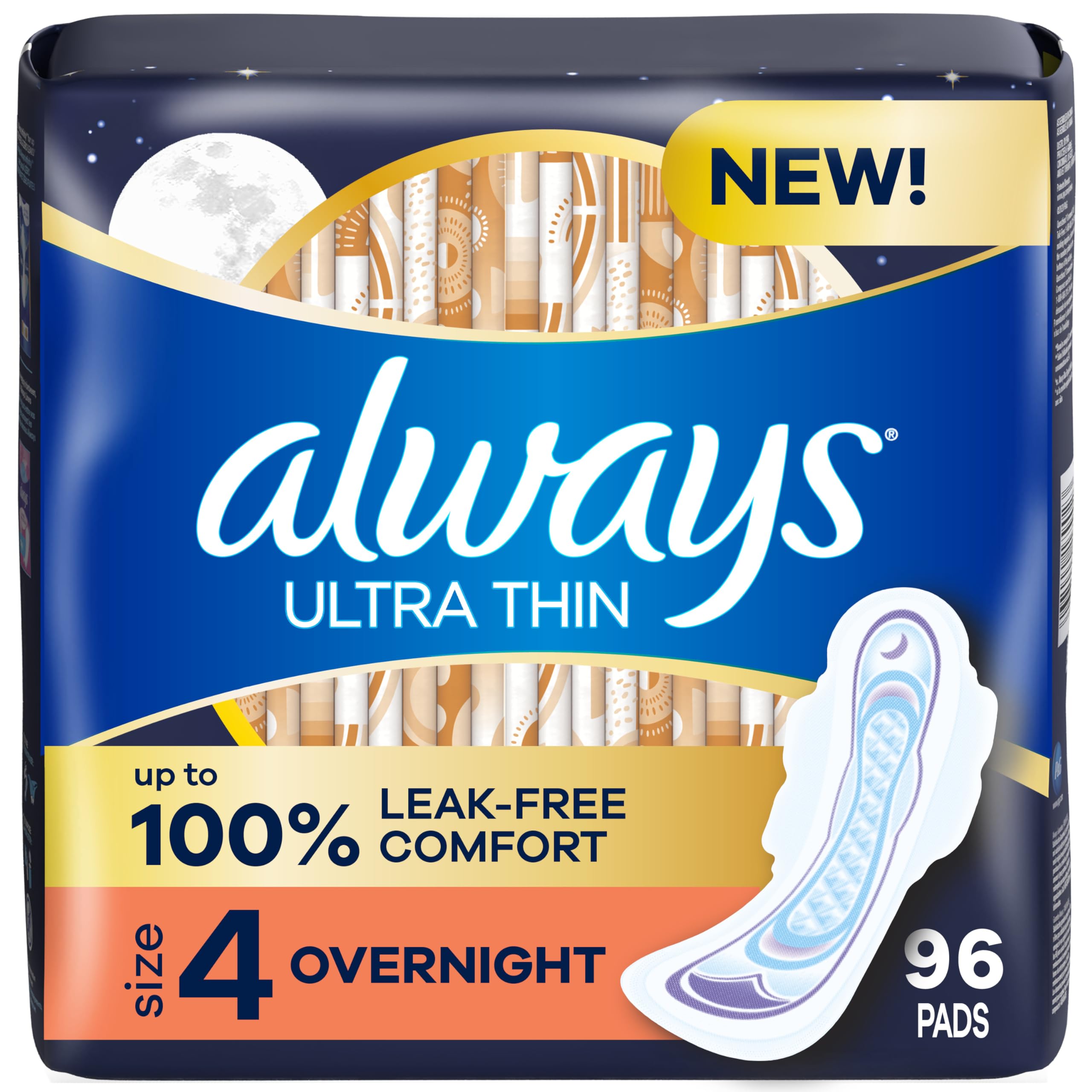 Toallas Sanitarias Always Ultra Thin Overnight Con Alas  96 Unidades - Venta Internacional.