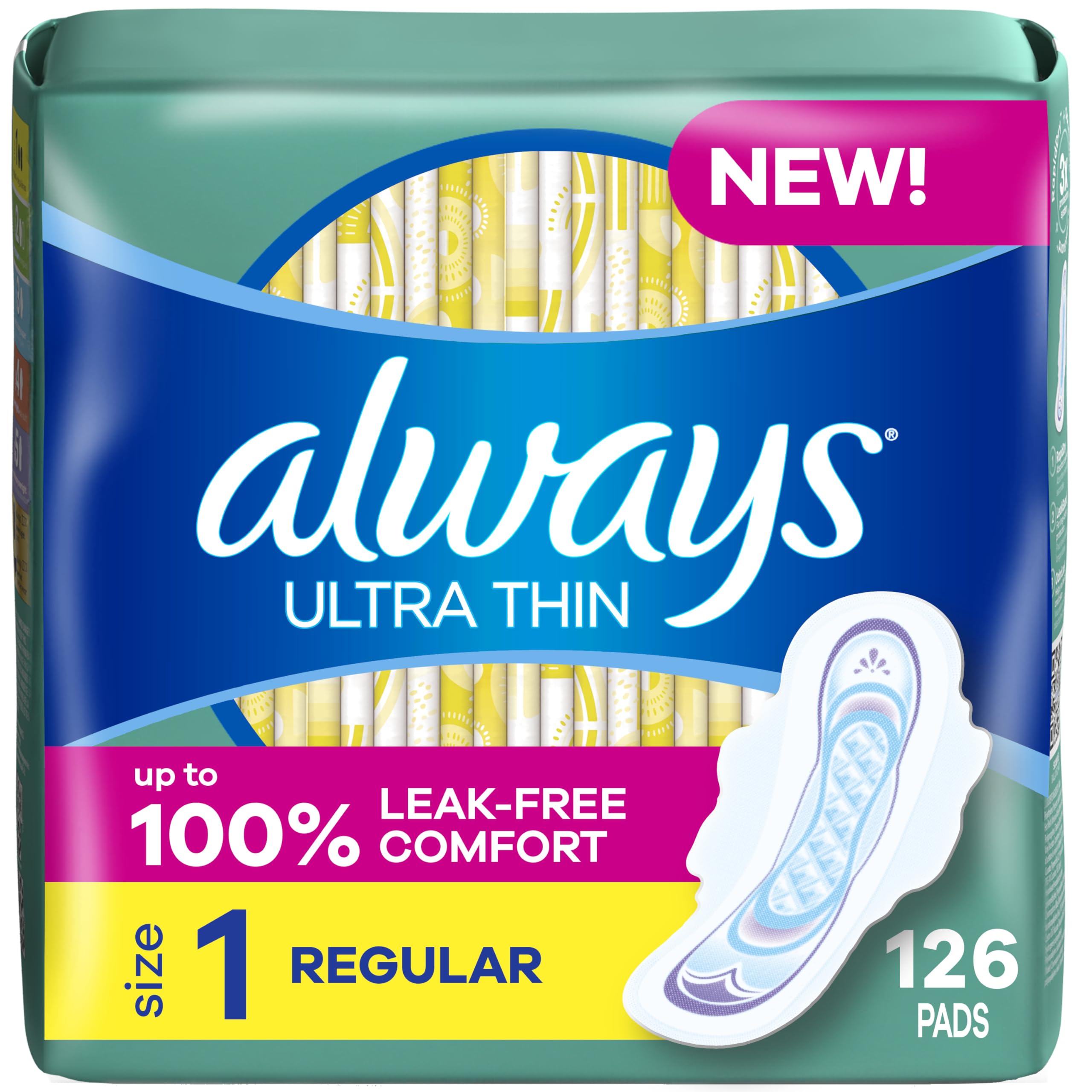 Almohadillas Sanitarias Always Ultrafinas Con Alas  Tamaño 1  Tamaño Normal X 126 - Venta Internacional.