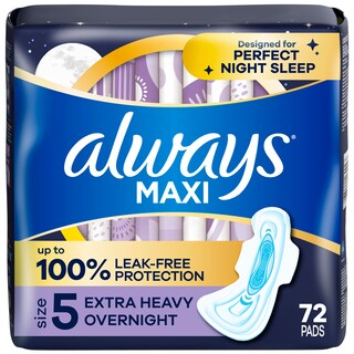 Foto 1 | Pads Always Maxi Overnight Con Alas Para Mujer Talla 5 X 72 - Venta Internacional.