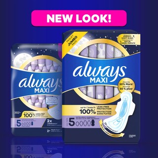 Foto 7 | Pads Always Maxi Overnight Con Alas Para Mujer Talla 5 X 72 - Venta Internacional.