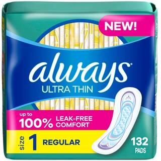 Foto 1 | Almohadillas Sanitarias Always Ultra Thin Talla 1 Regular 132 Unidades - Venta Internacional.