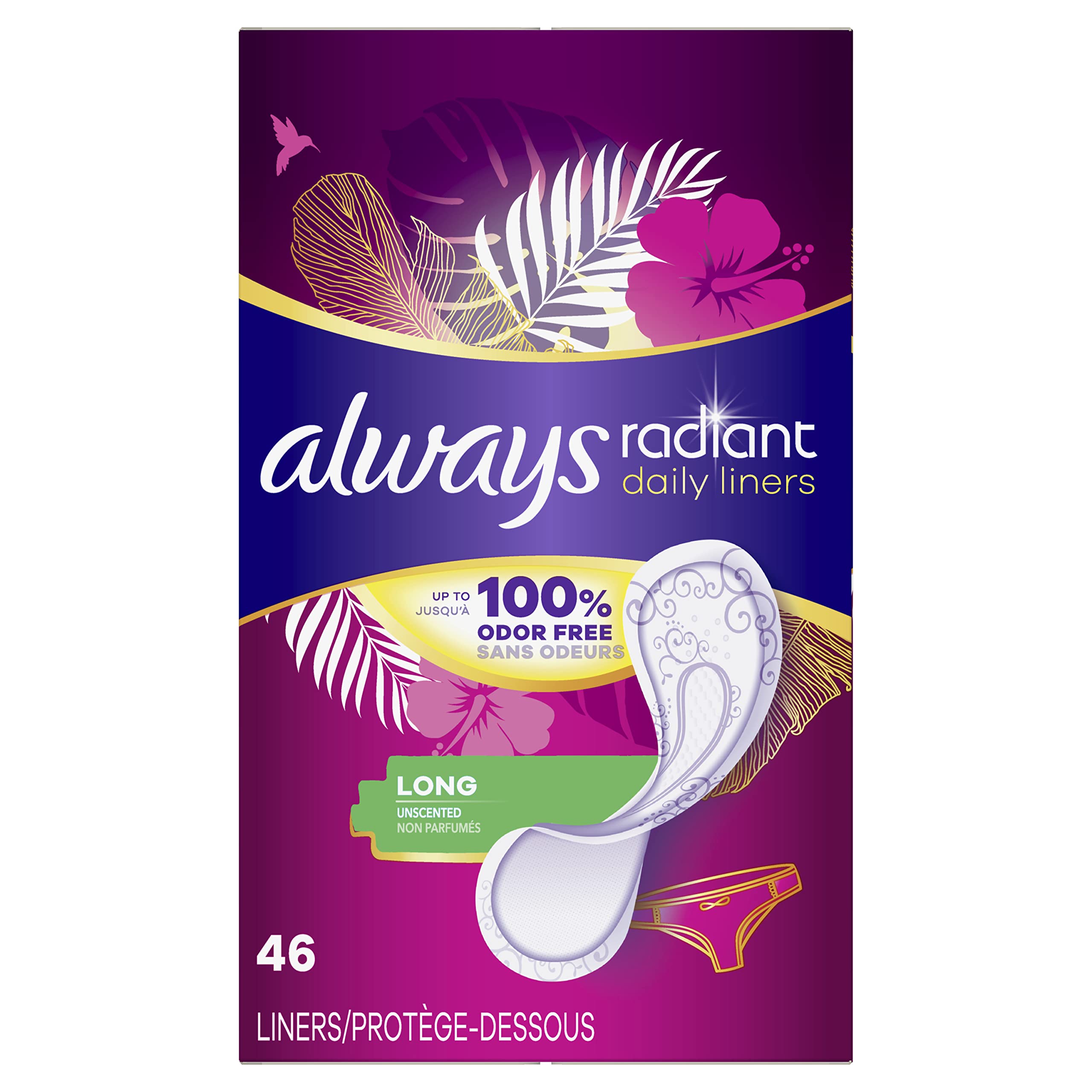 Protección Always Radiant Long De Daily Liners 100% Libre De Olores - Venta Internacional.