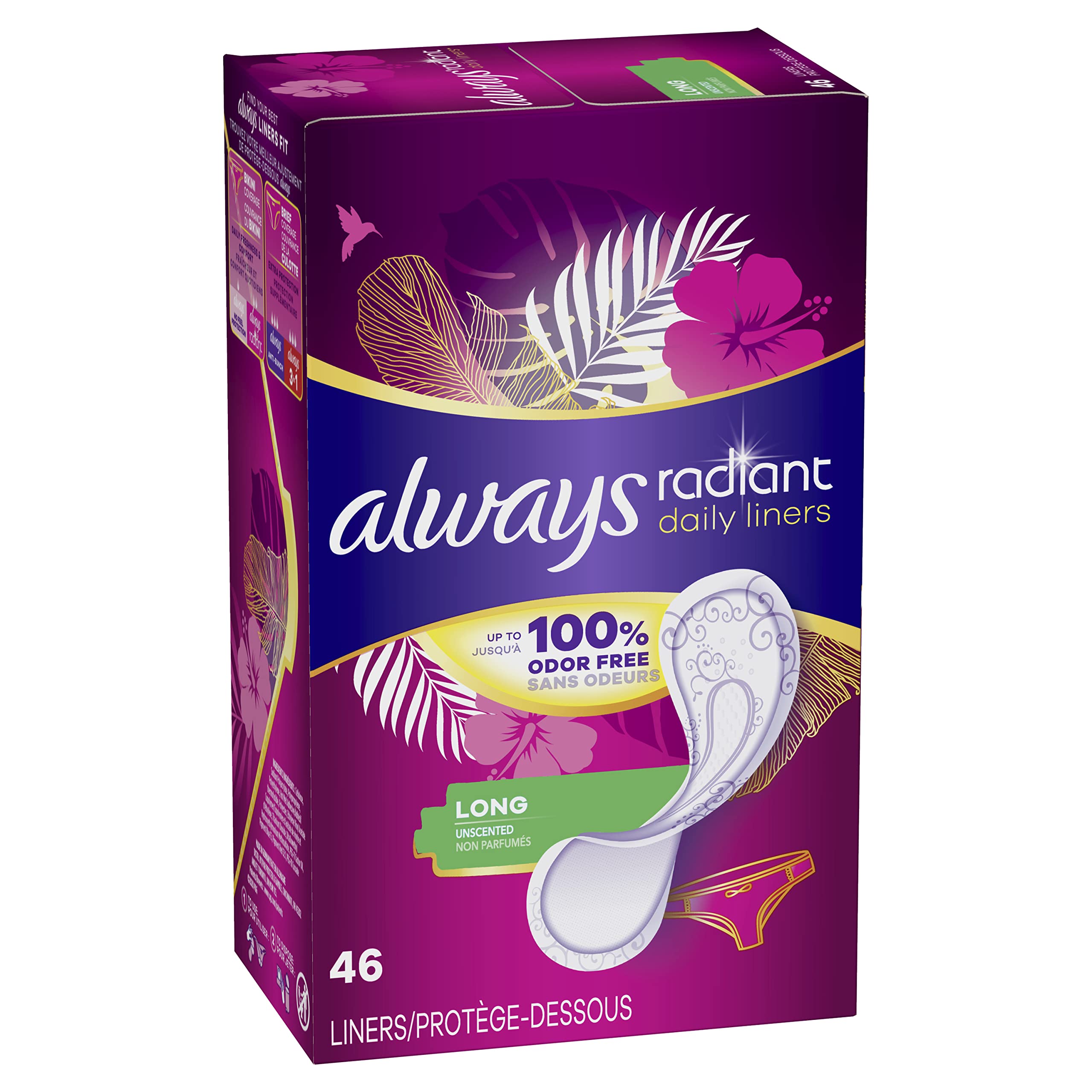 Foto 3 pulgar | Protección Always Radiant Long De Daily Liners 100% Libre De Olores - Venta Internacional.