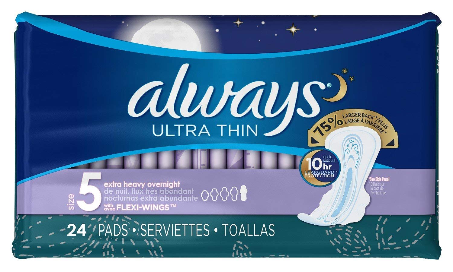 Foto 1 | Almohadillas Sanitarias Always Ultrafinas  Tamaño 5 — 24 Unidades (paquete De 3) - Venta Internacional.