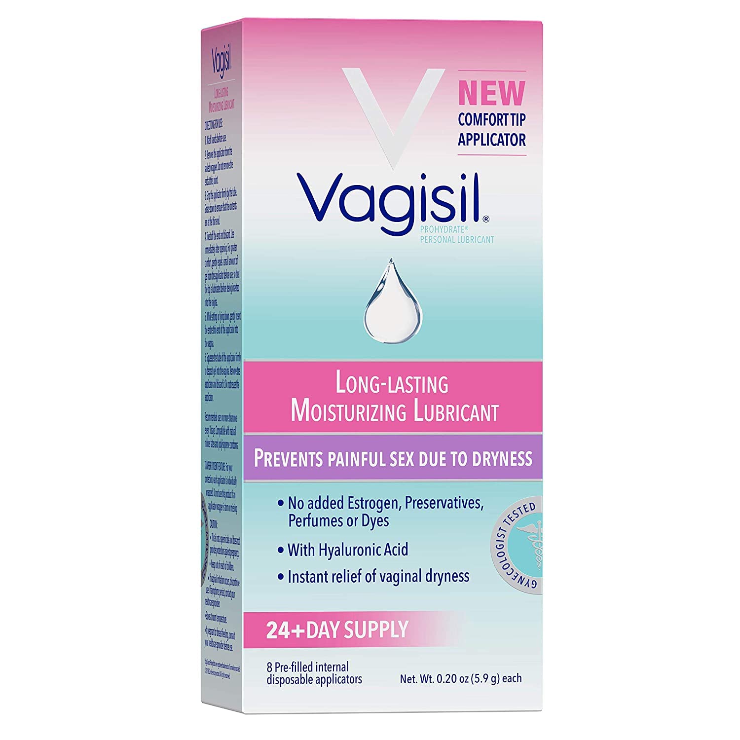 Foto 2 pulgar | Gel Hidratante Y Lubricante Vaginal Vagisil Prohydrate, 8 Aplicadores - Venta Internacional.