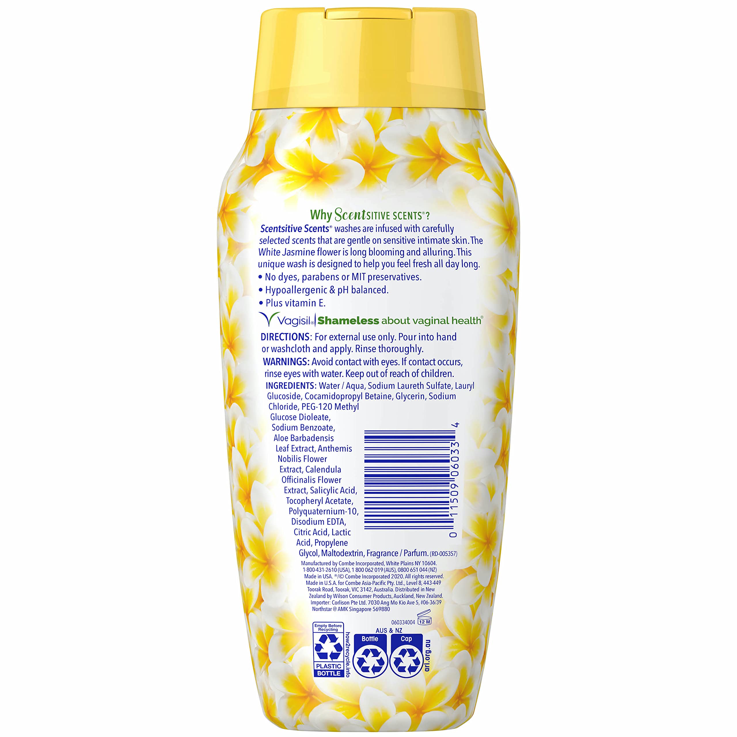 Foto 5 pulgar | Feminine Wash Vagisil Scentsitive Scents Scentsitive Scents White Jasmine 360 Ml - Venta Internacional.