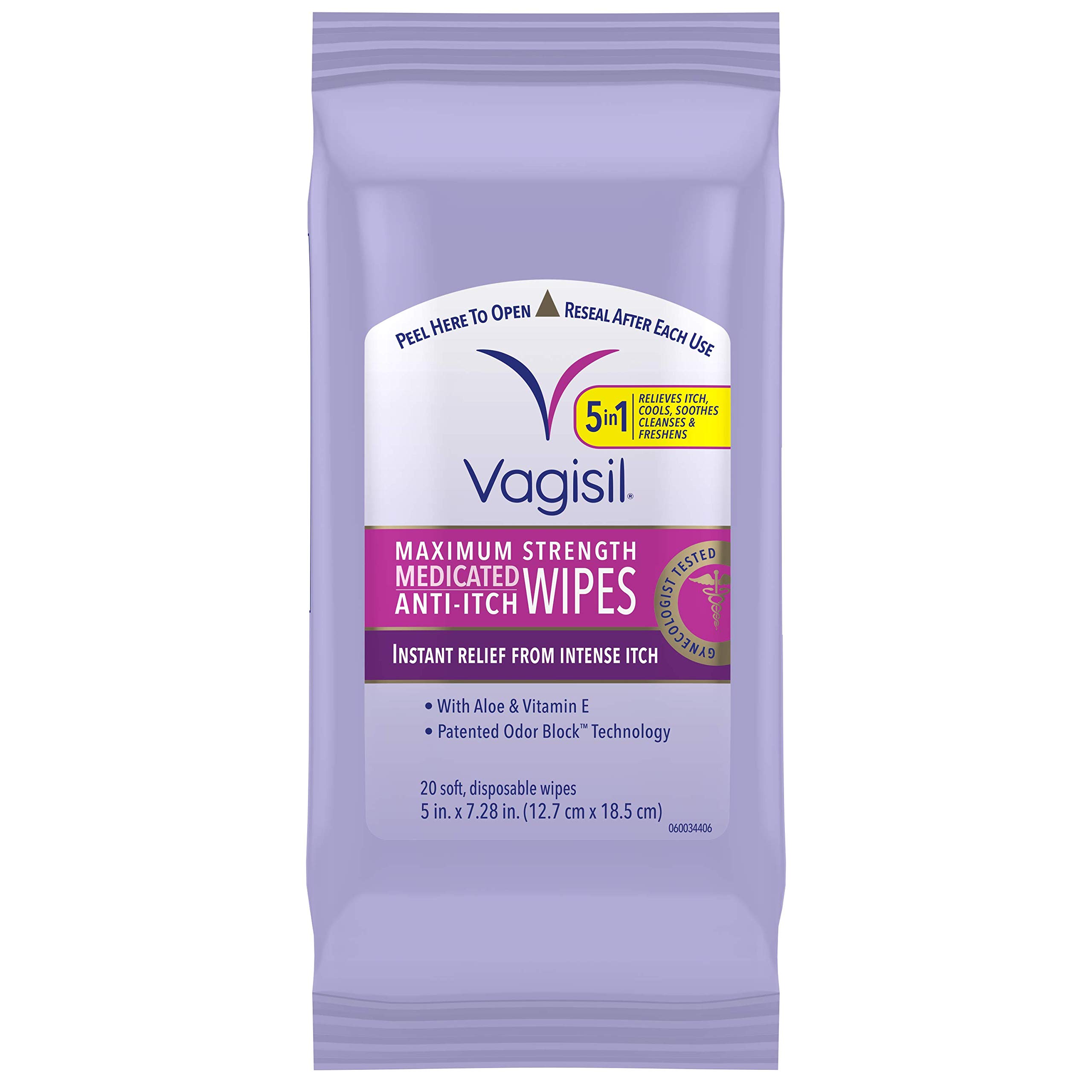 Toallitas Vaginales Femeninas Vagisil Medication Anti-picazón X20 - Venta Internacional.
