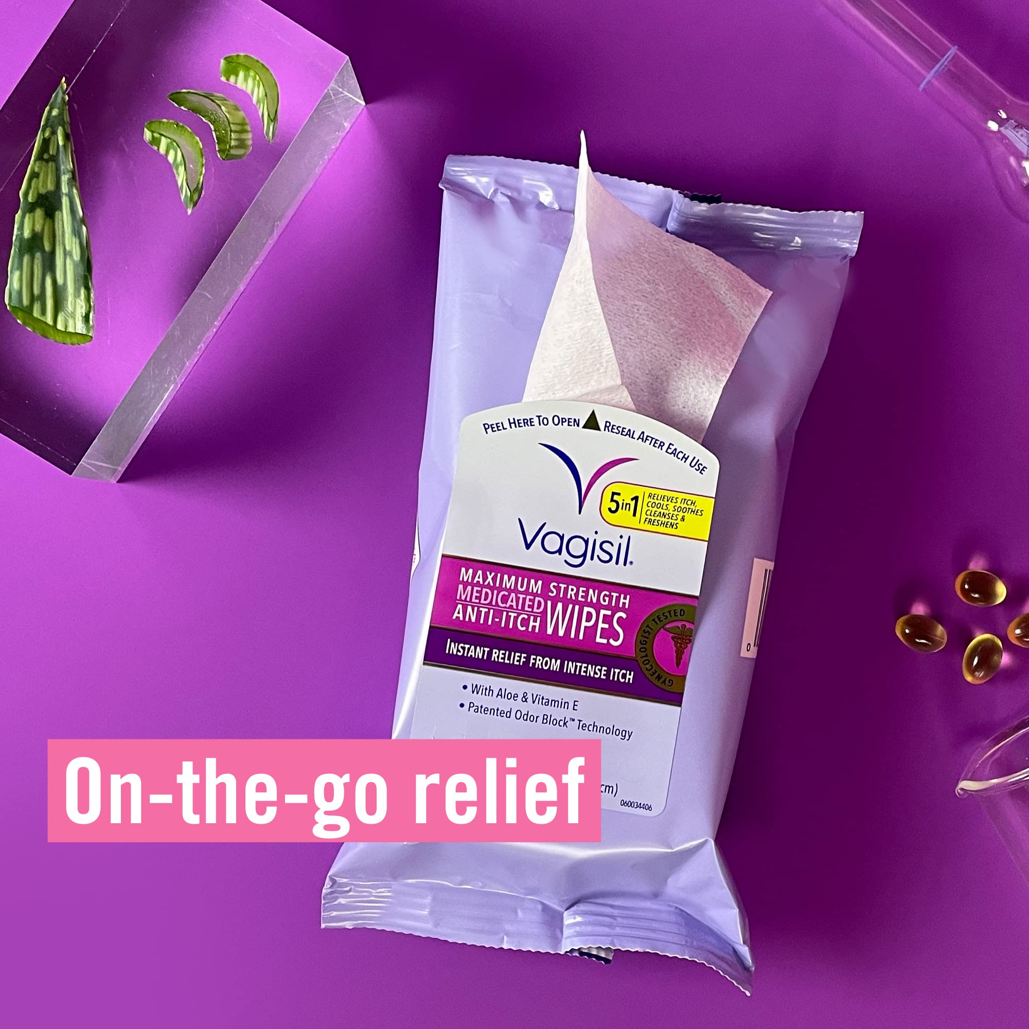 Foto 4 | Toallitas Vaginales Femeninas Vagisil Medication Anti-picazón X20 - Venta Internacional.