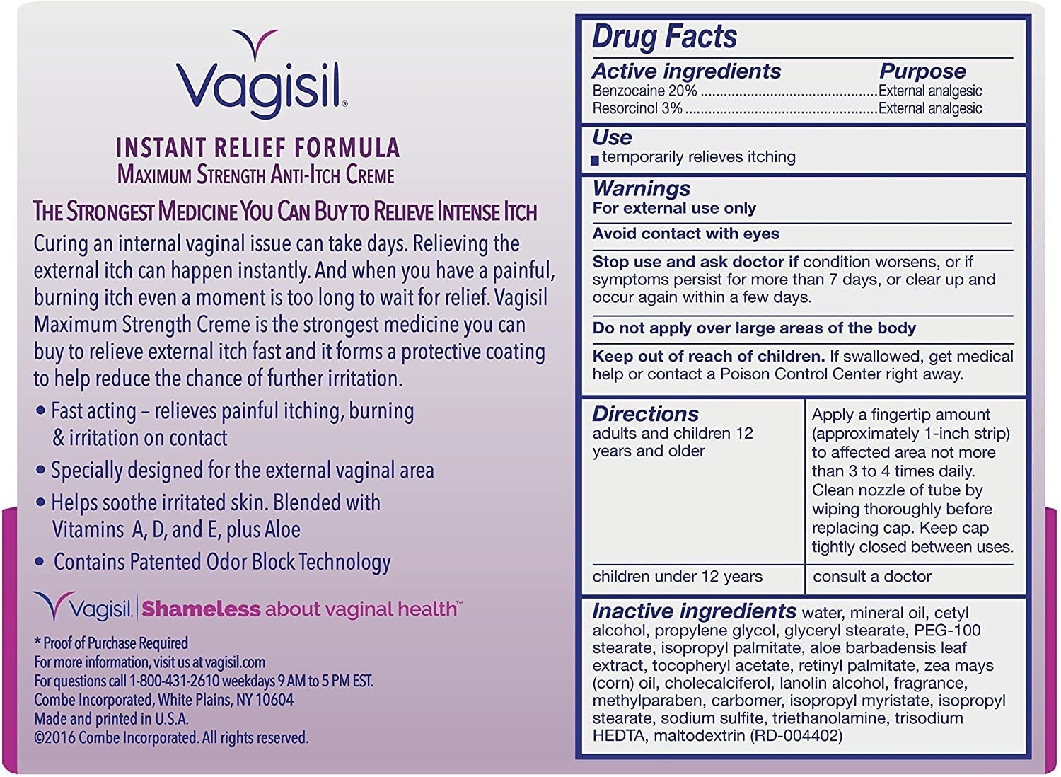 Foto 6 pulgar | Crema Contra La Picazón Vagisil Maximum Strength 30 Ml - Venta Internacional.