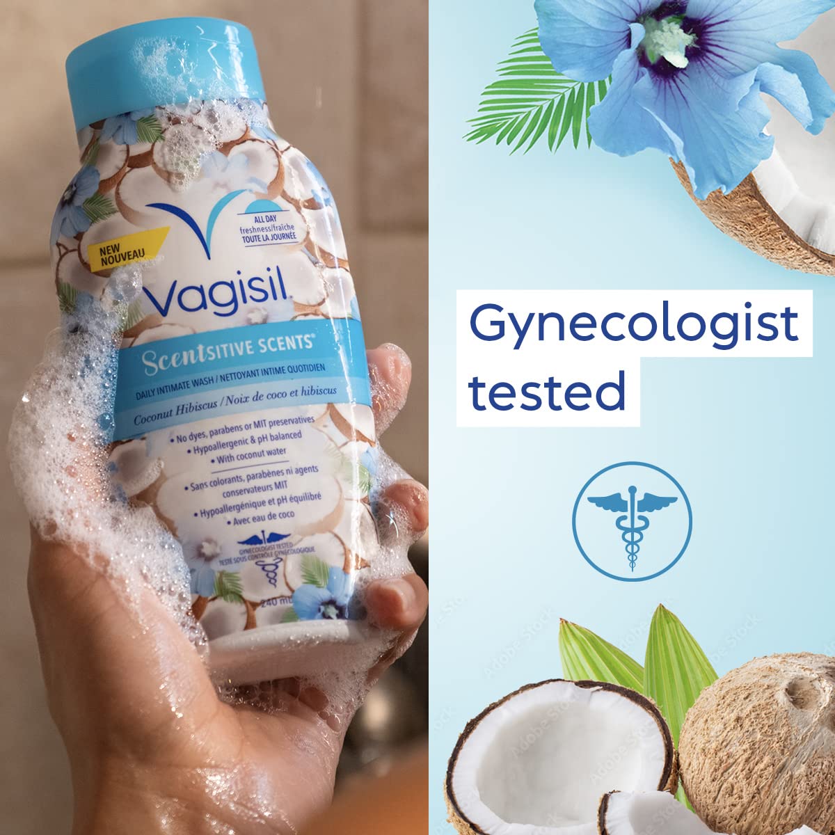 Foto 5 | Feminine Wash Vagisil Scentsitive Scents Coco Hibiscus 360 Ml - Venta Internacional.