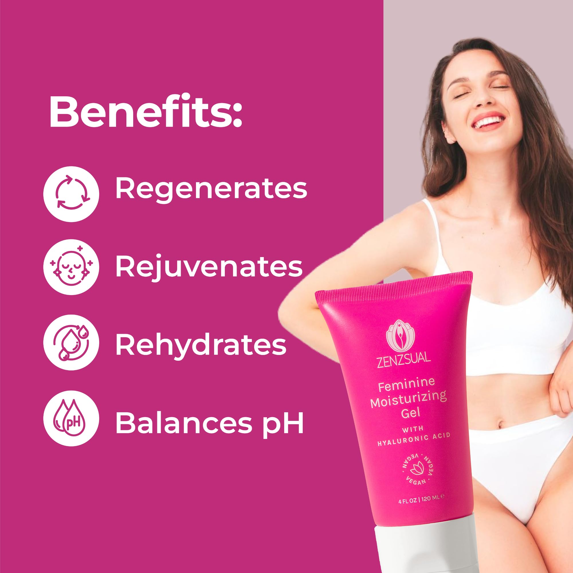 Foto 5 pulgar | Gel Hidratante Femenino Zenzsual Con Ácido Hialurónico 120 Ml - Venta Internacional.