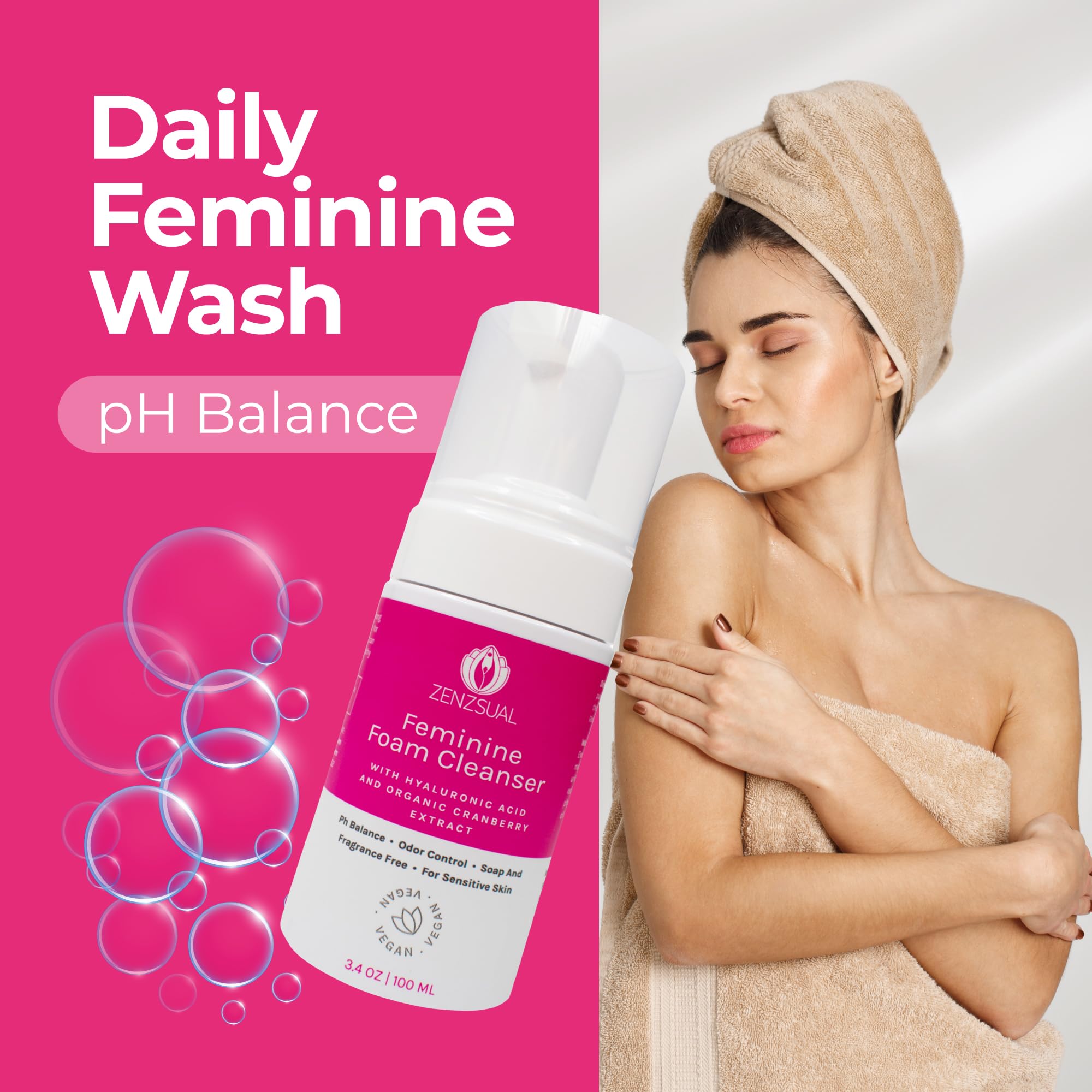 Foto 5 | Espuma Limpiadora Femenina Zenzsual Con Ácido Hialurónico 100 Ml - Venta Internacional.