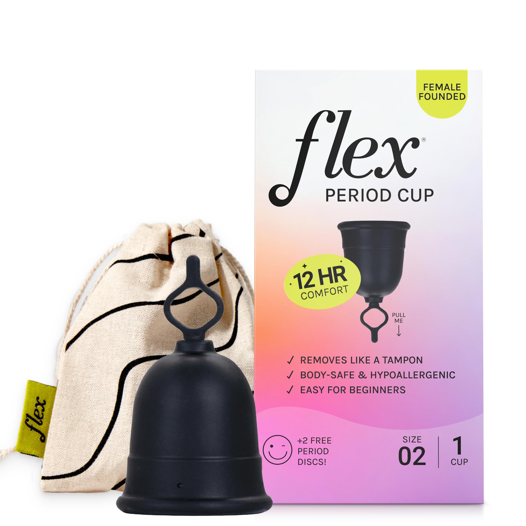 Kit De Inicio Para Copa Menstrual Flex Cup  Ajuste Completo  Talla 02 - Venta Internacional.