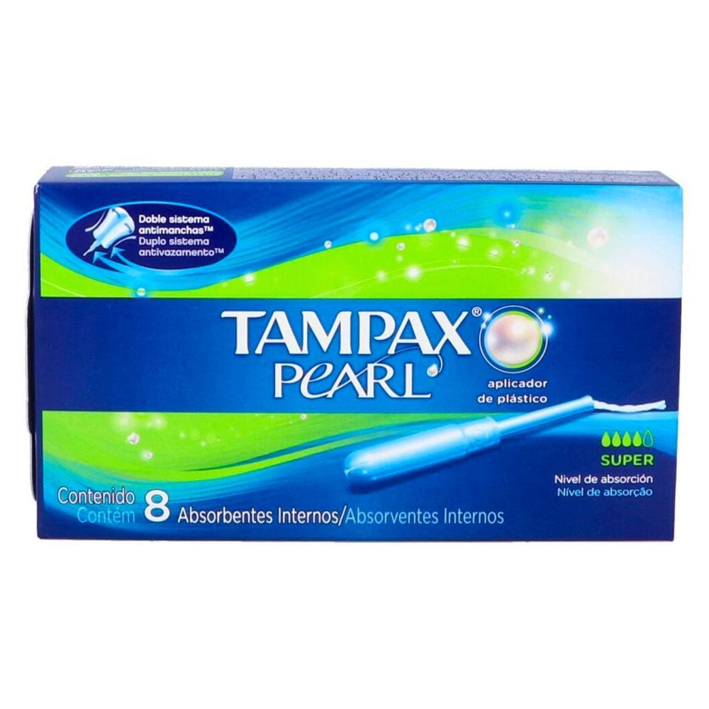 Tampones Tampax Pearl Super Absorbentes 8 Piezas $202