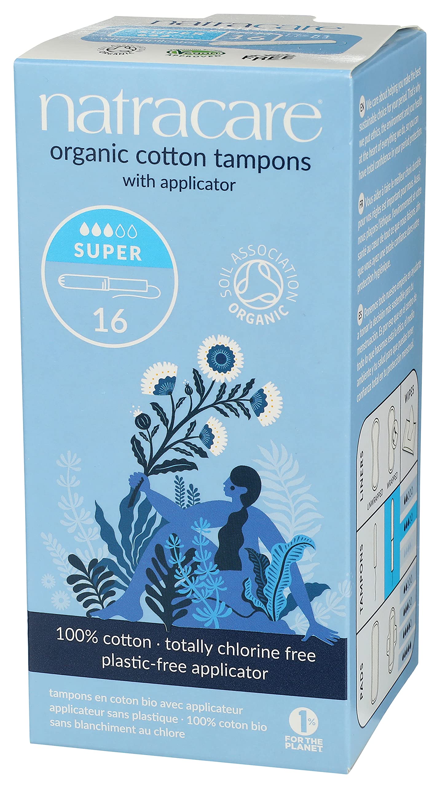Foto 5 pulgar | Tampones Natracare Organic Cotton Super Con Aplicador De Cartón - Venta Internacional.