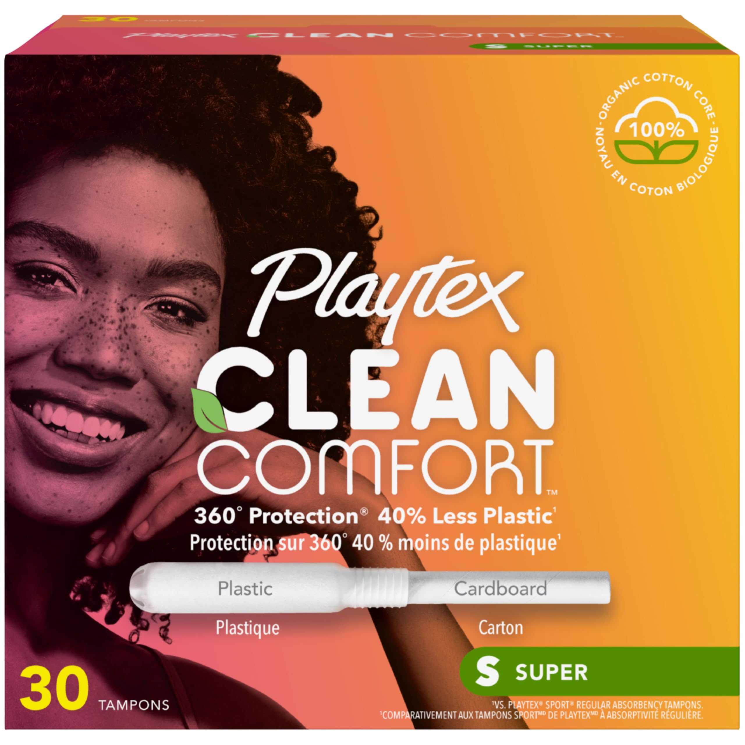 Foto 2 pulgar | Tampones Playtex Clean Comfort De Algodón Orgánico De 28 Quilates - Venta Internacional.