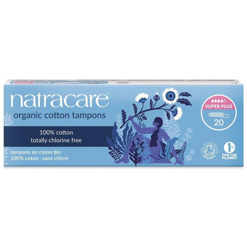 Tampones Natracare Sin Aplicador, 100% Algodón Orgánico Super Plus - Venta Internacional.