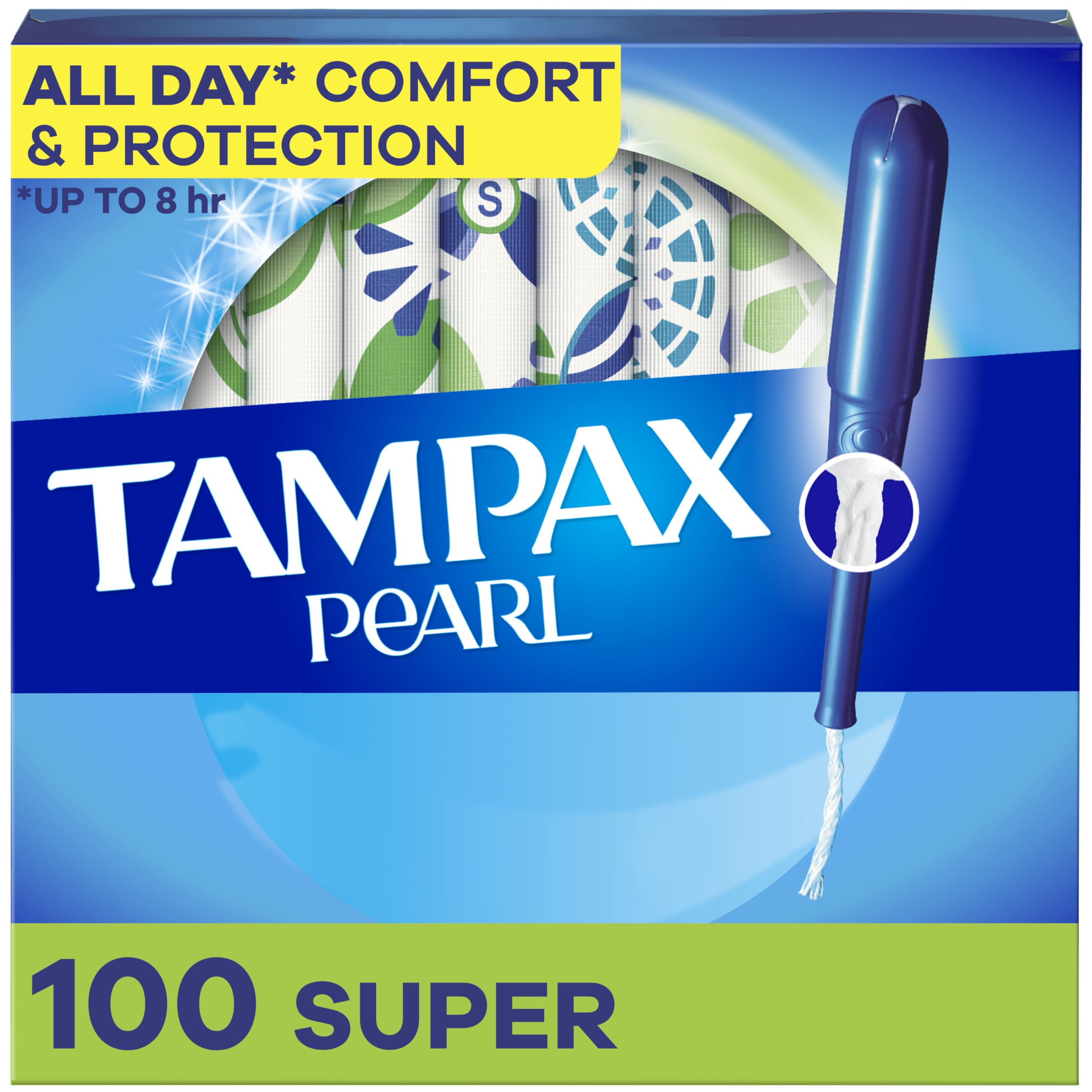 Tampones Tampax Pearl Super Absorbency  100 Unidades  2 Paquetes - Venta Internacional.