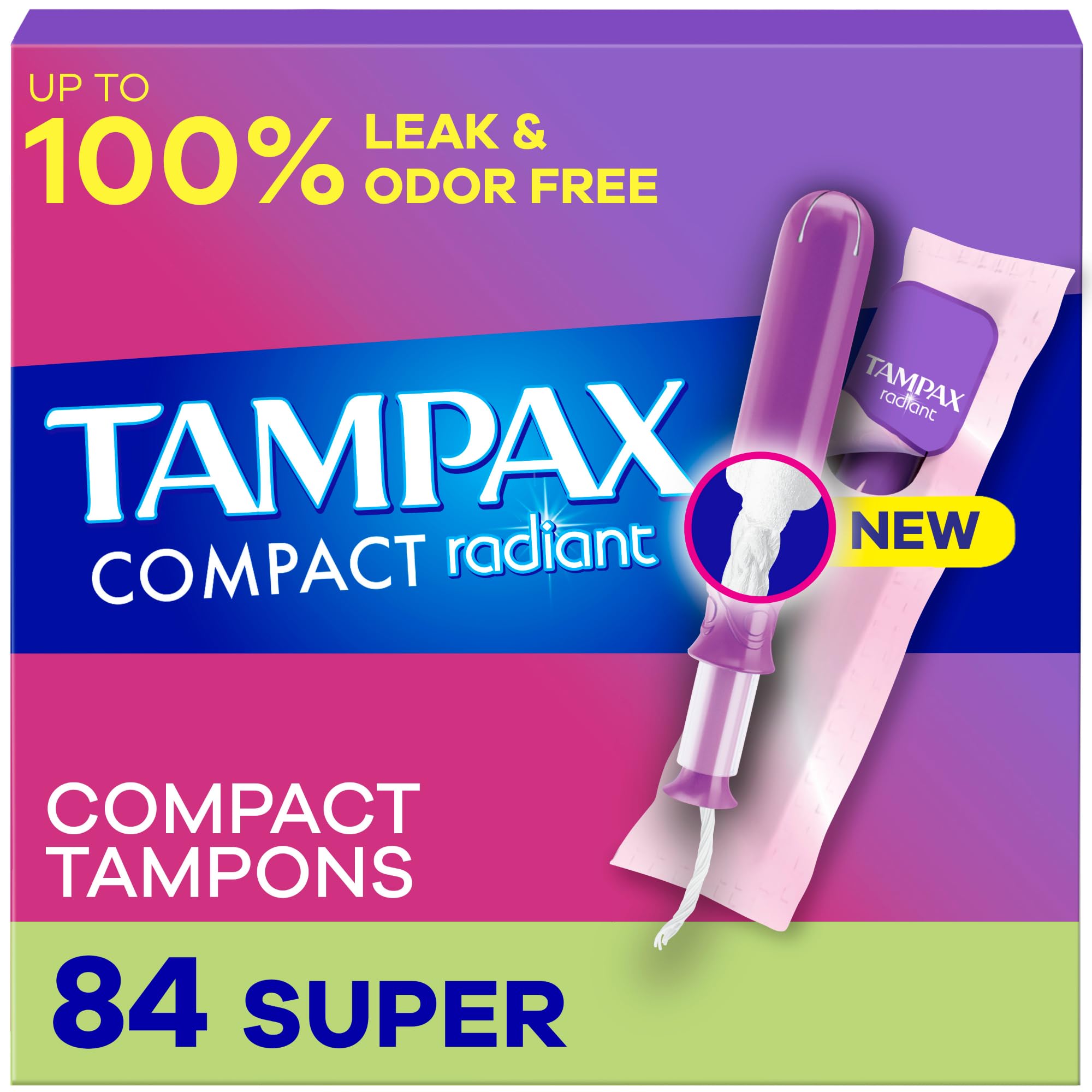 Tampones Tampax Compact Radiant Super Absorbency X84 - Venta Internacional.