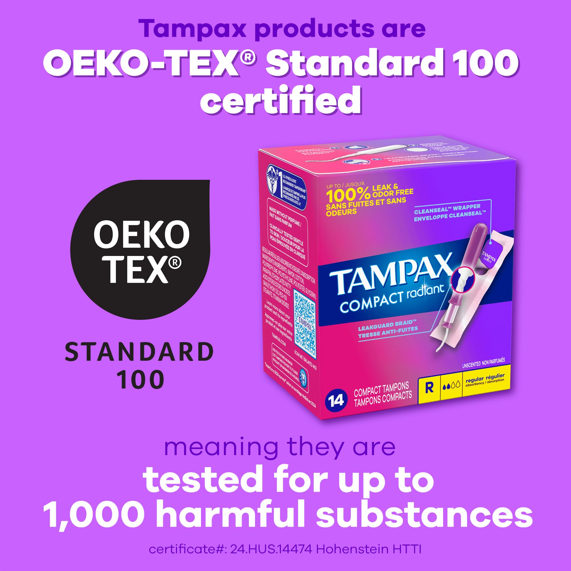 Foto 8 pulgar | Tampones Tampax Compact Radiant Super Absorbency X84 - Venta Internacional.