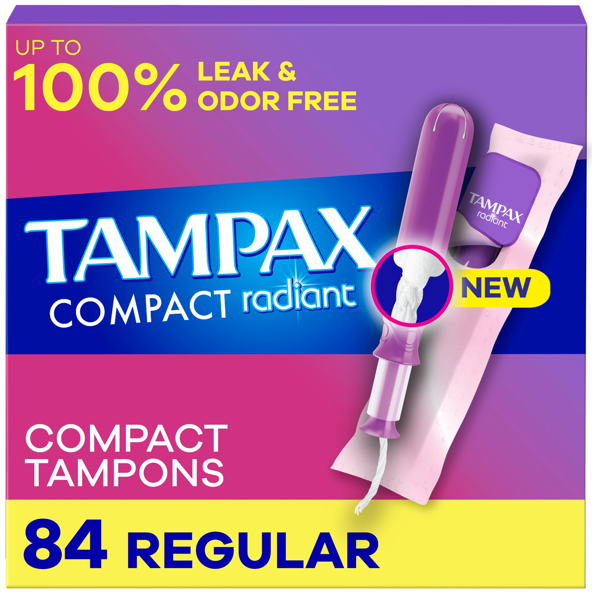 Tampones Tampax Pocket Radiant Compact Plastic Regular X28 - Venta Internacional.