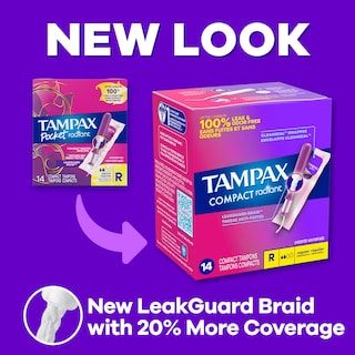 Foto 2 | Tampones Tampax Pocket Radiant Compact Plastic Regular X28 - Venta Internacional.