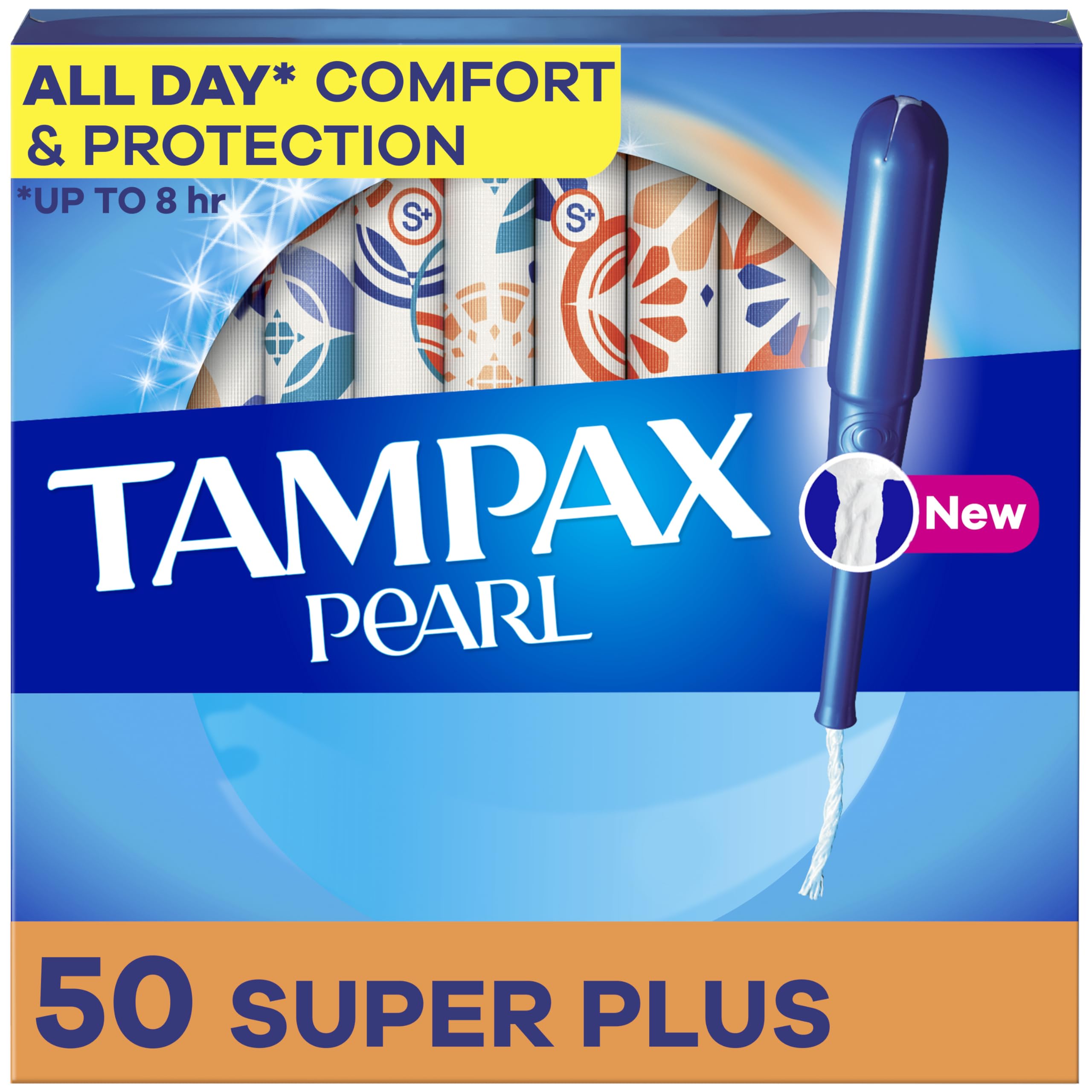 Tampones Tampax Pearl Super Plus Absorbency 50 Unidades - Venta Internacional.