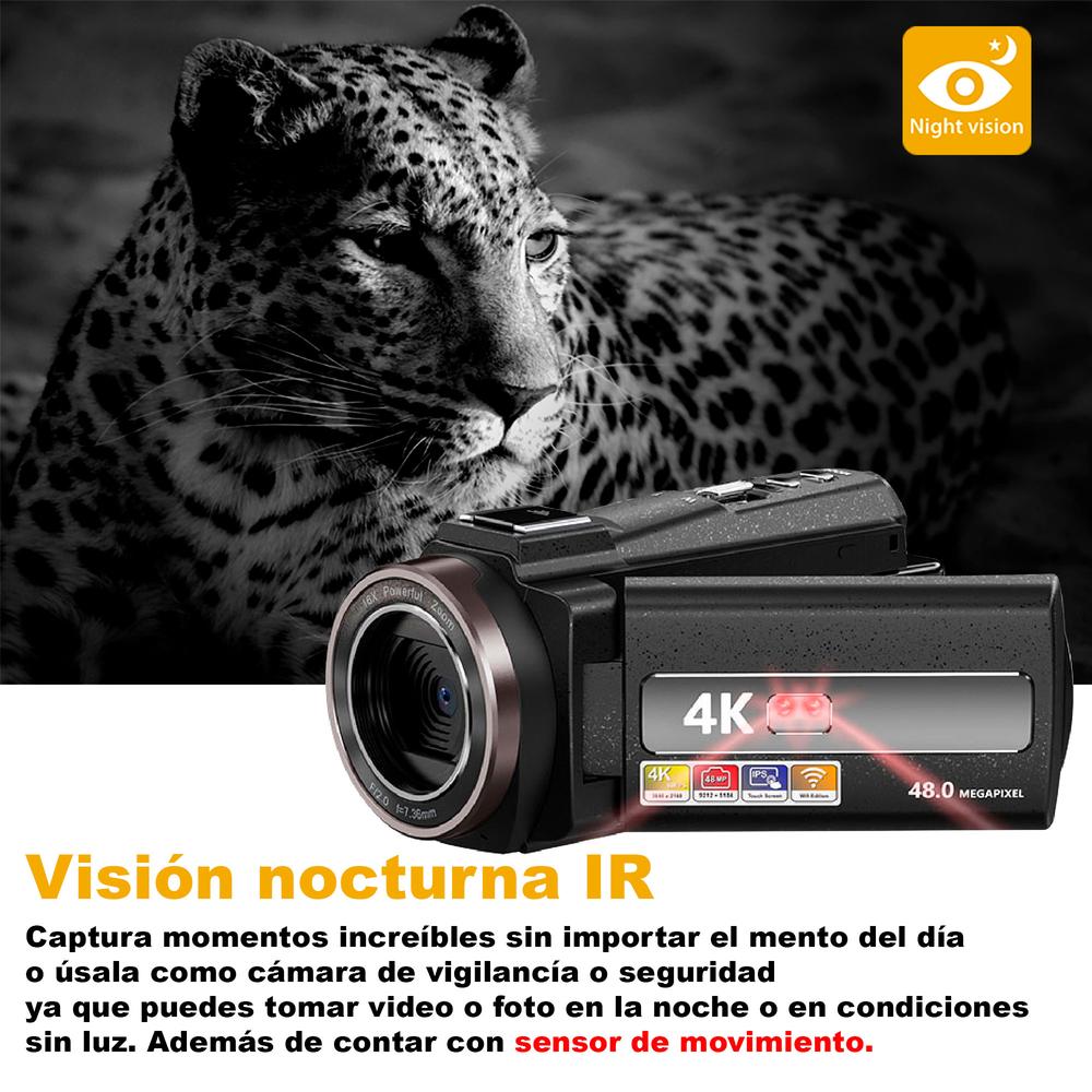 Foto 4 pulgar | Videocámara Vak 4K 534 Wifi 48mp Visión Nocturna HDMI Touch