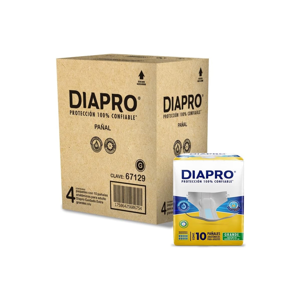 Pañal Confort Diapro Grande Caja con 40pz $1,076