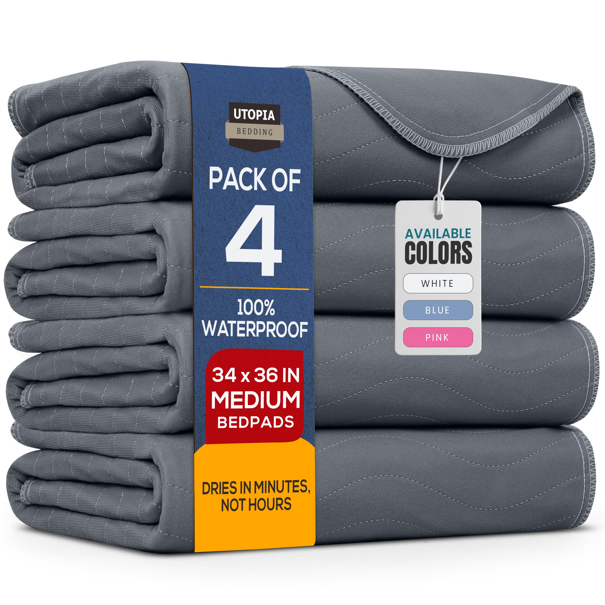 Almohadillas Lavables Utopia Bedding, 34 X 36 Cm, Impermeables (paquete De 4) - Venta Internacional. $1,099