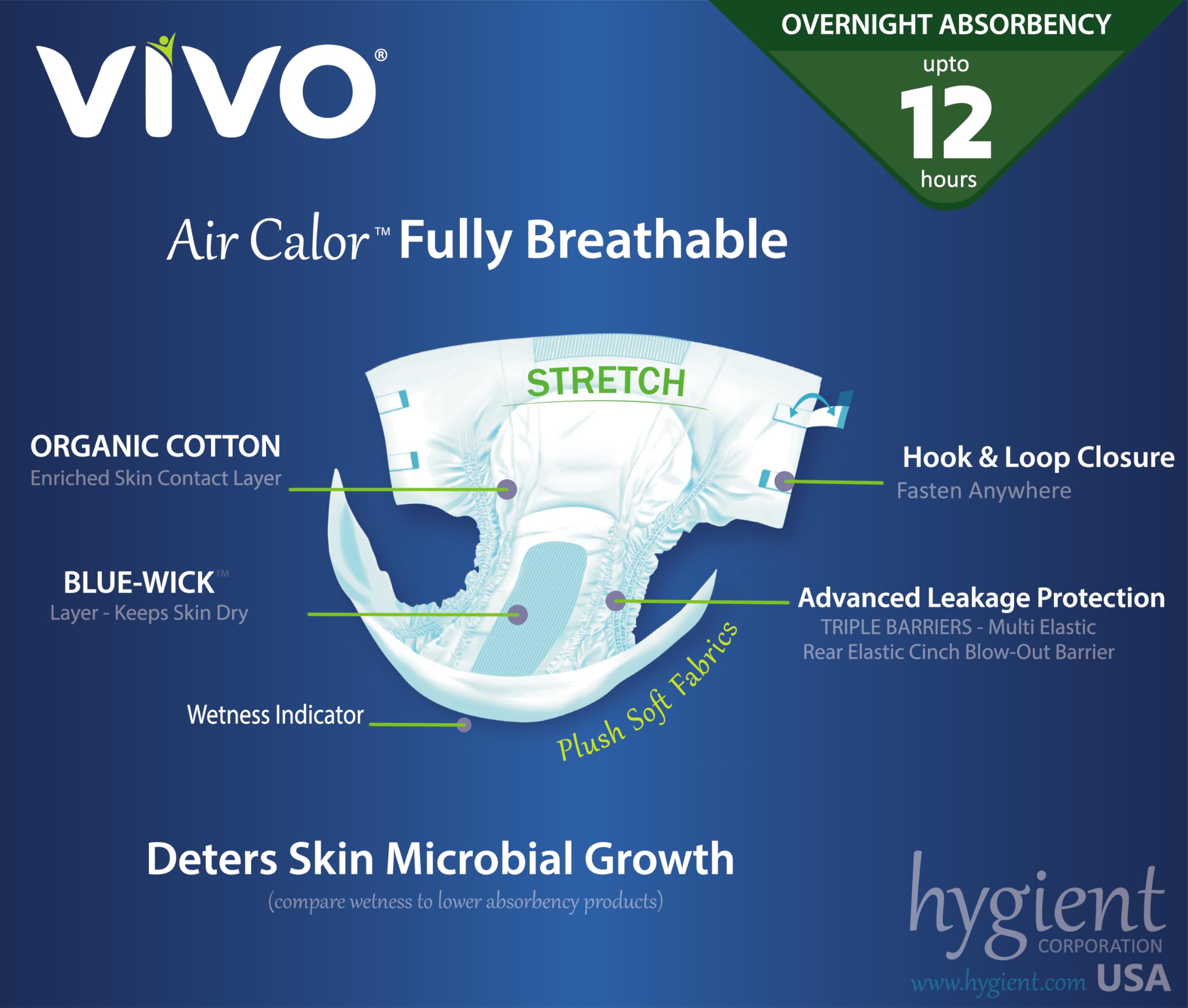 Foto 4 | Calzoncillos De Pañales Vivo Para Incontinencia En Adultos, Algodón Orgánico, Tamaño Grande - Venta Internacional.