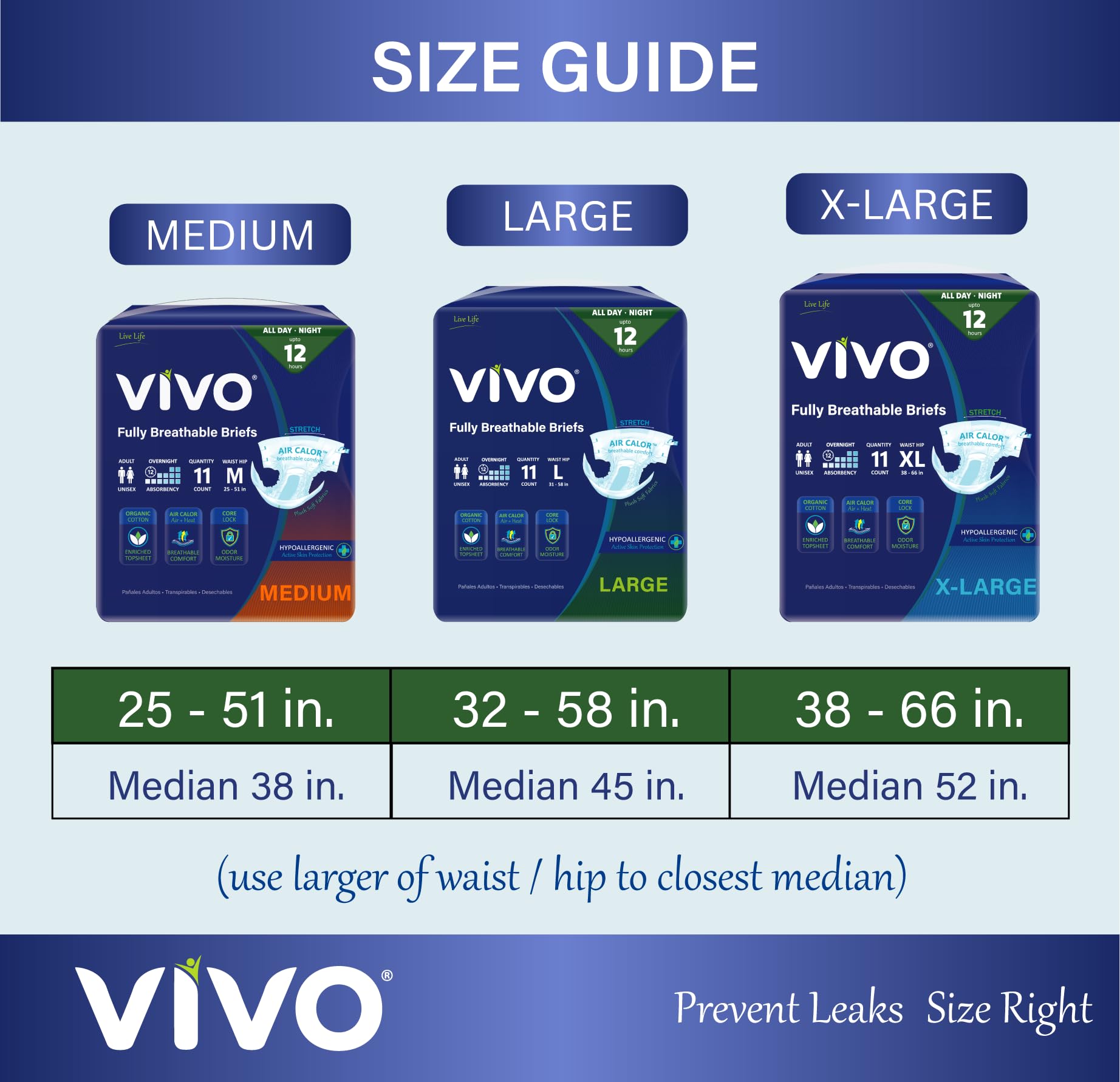 Foto 5 | Calzoncillos De Pañales Vivo Para Incontinencia En Adultos, Algodón Orgánico, Tamaño Grande - Venta Internacional.
