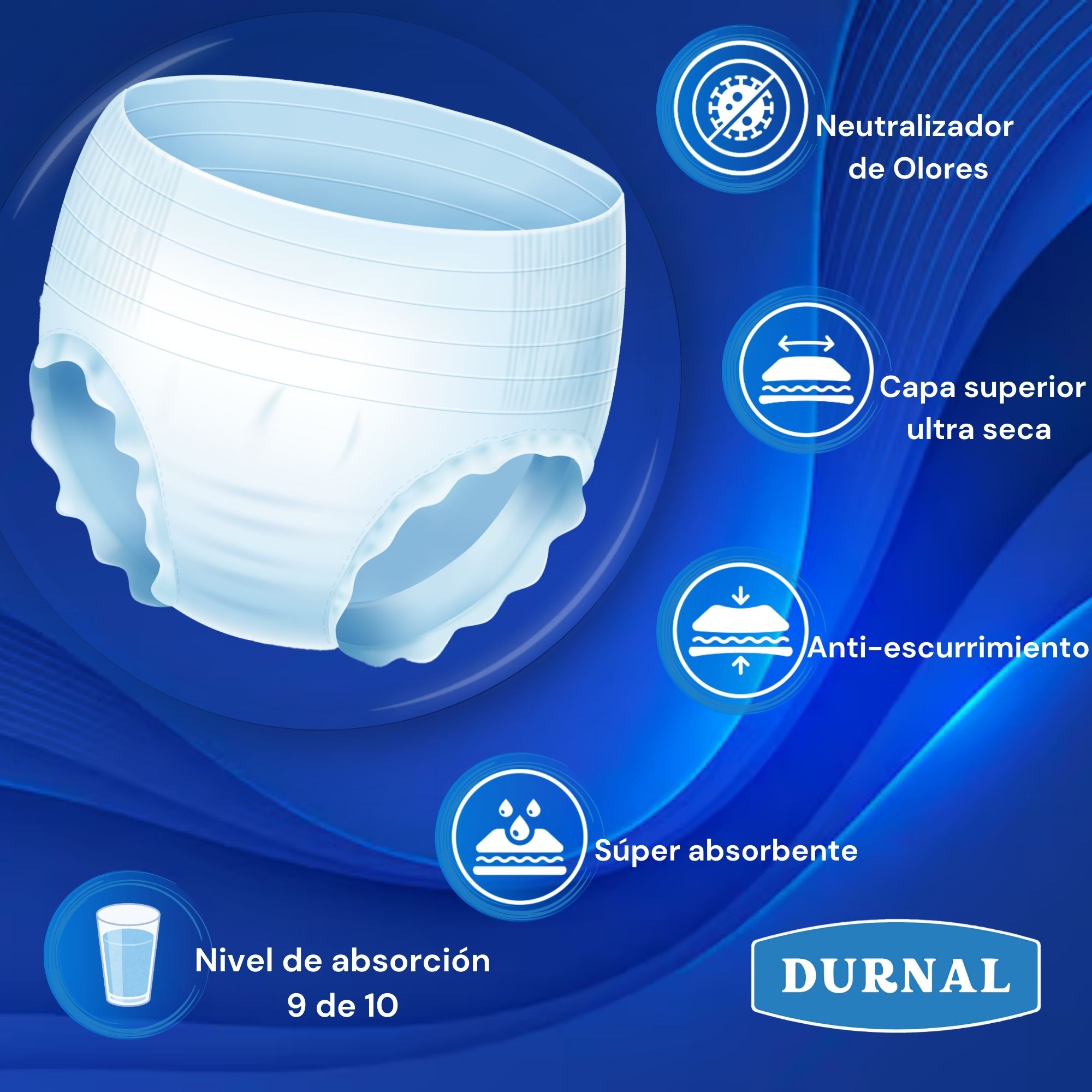 Foto 3 pulgar | Pañal Tipo Ropa Interior - Talla Grande / Durnal