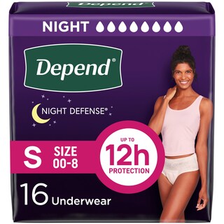 Foto 1 | Ropa Interior Para Incontinencia Depend Night Defense Para Mujer Talla Pequeña 16 - Venta Internacional.