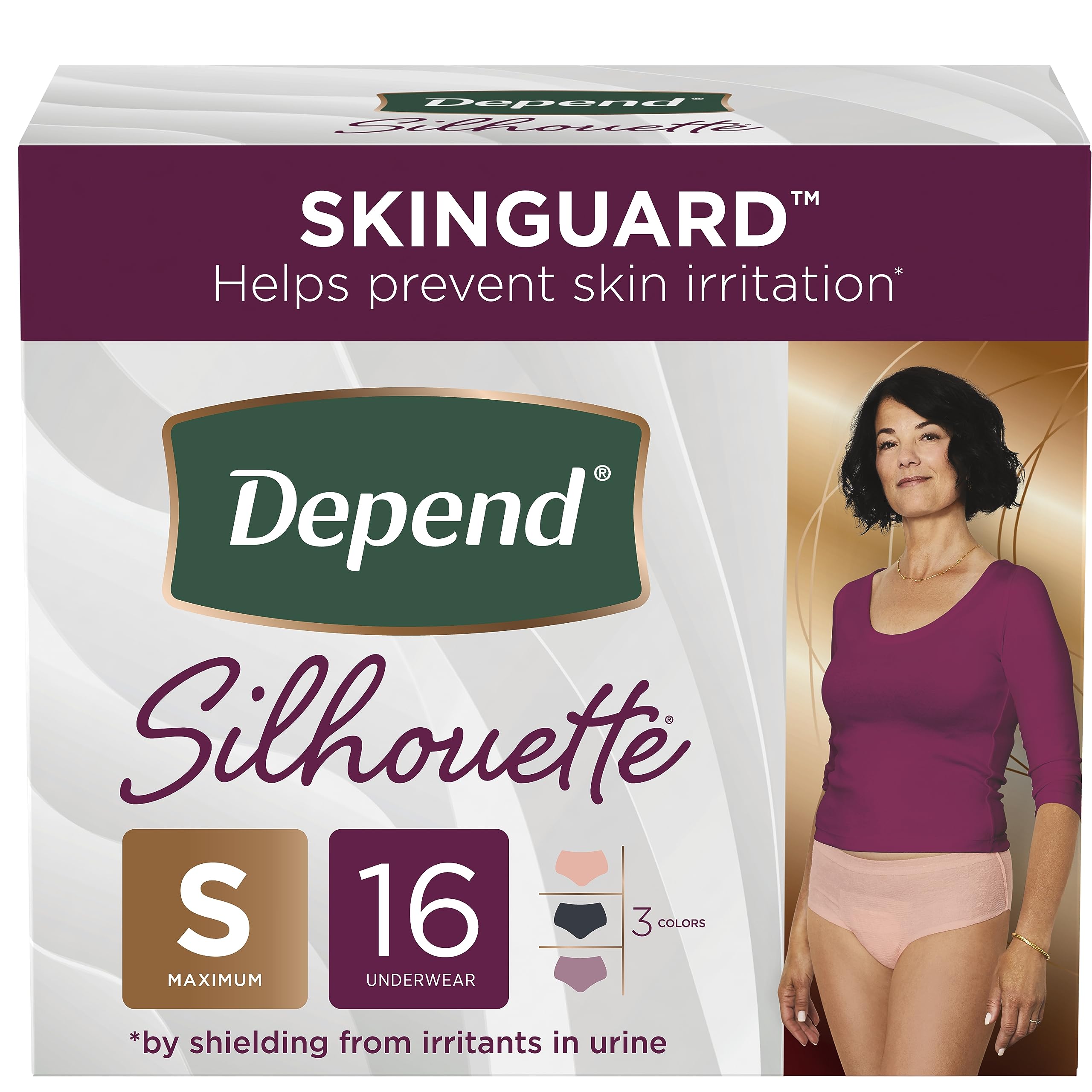 Foto 1 | Ropa Interior Para Incontinencia Depend Silhouette Para Mujer  Talla S  16 Unidades - Venta Internacional.