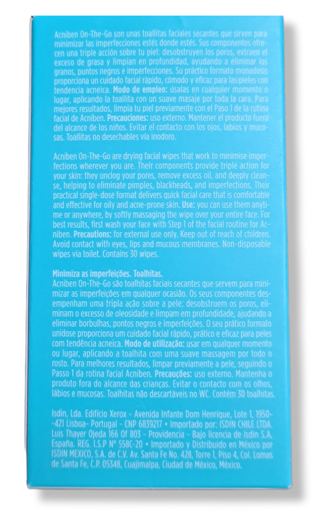 Foto 3 | Toallitas Isdin Acniben 3 Minimizador de Imperfecciones