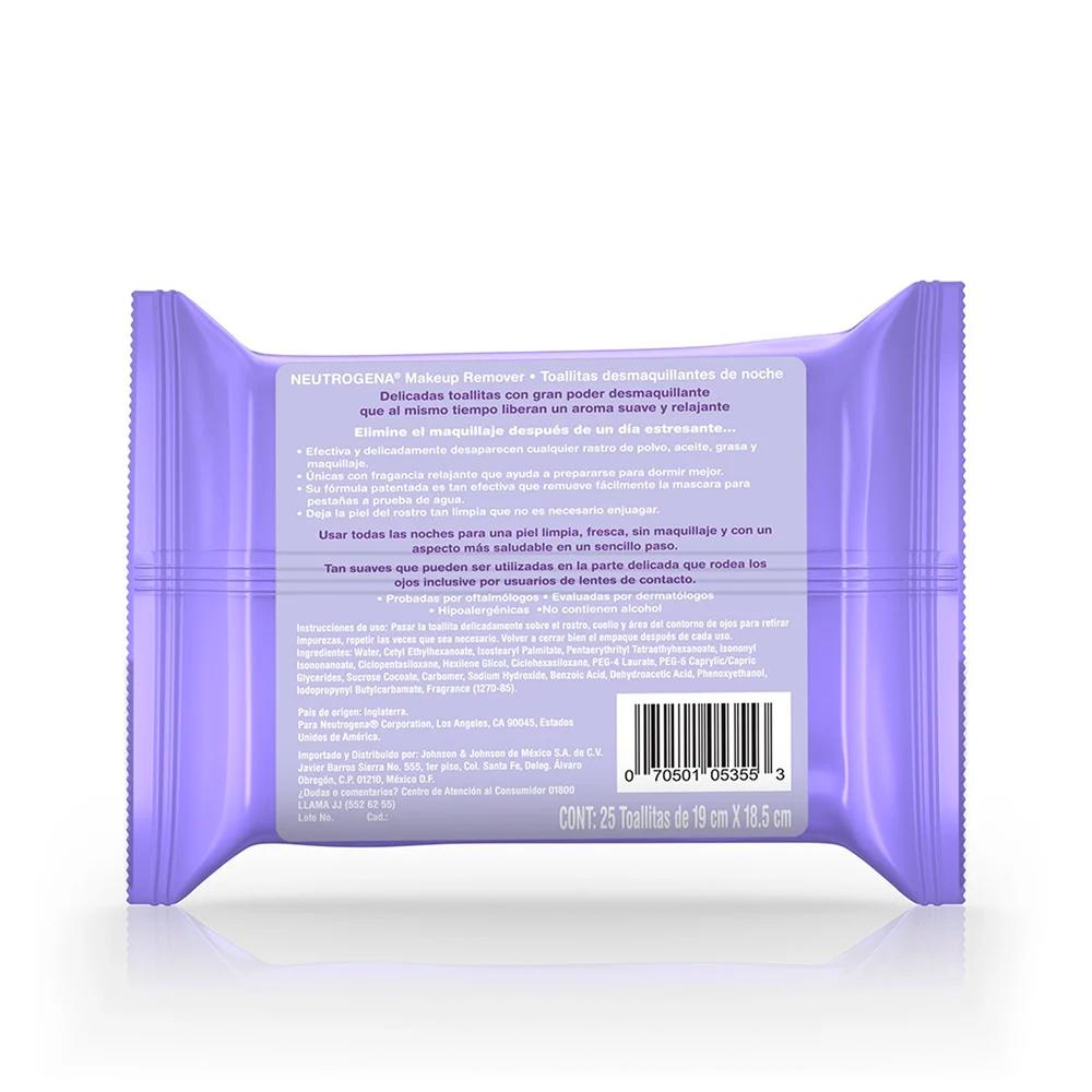 Foto 3 pulgar | Toallitas Desmaquillantes Neutrogena Night Calming 25 Piezas