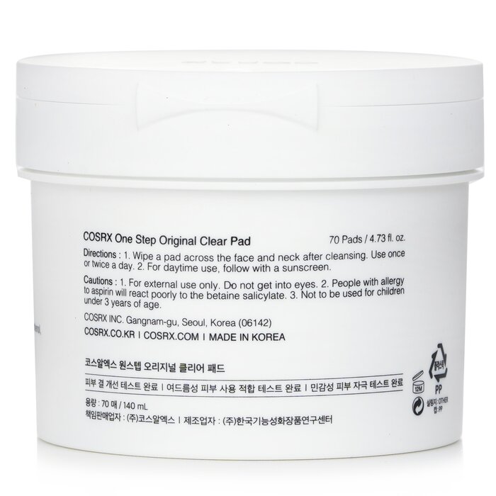 Foto 4 pulgar | Almohadilla Transparente Original Cosrx One Step De Cotton Pad, 70 Ml, 70 Almohadillas - Venta Internacional.