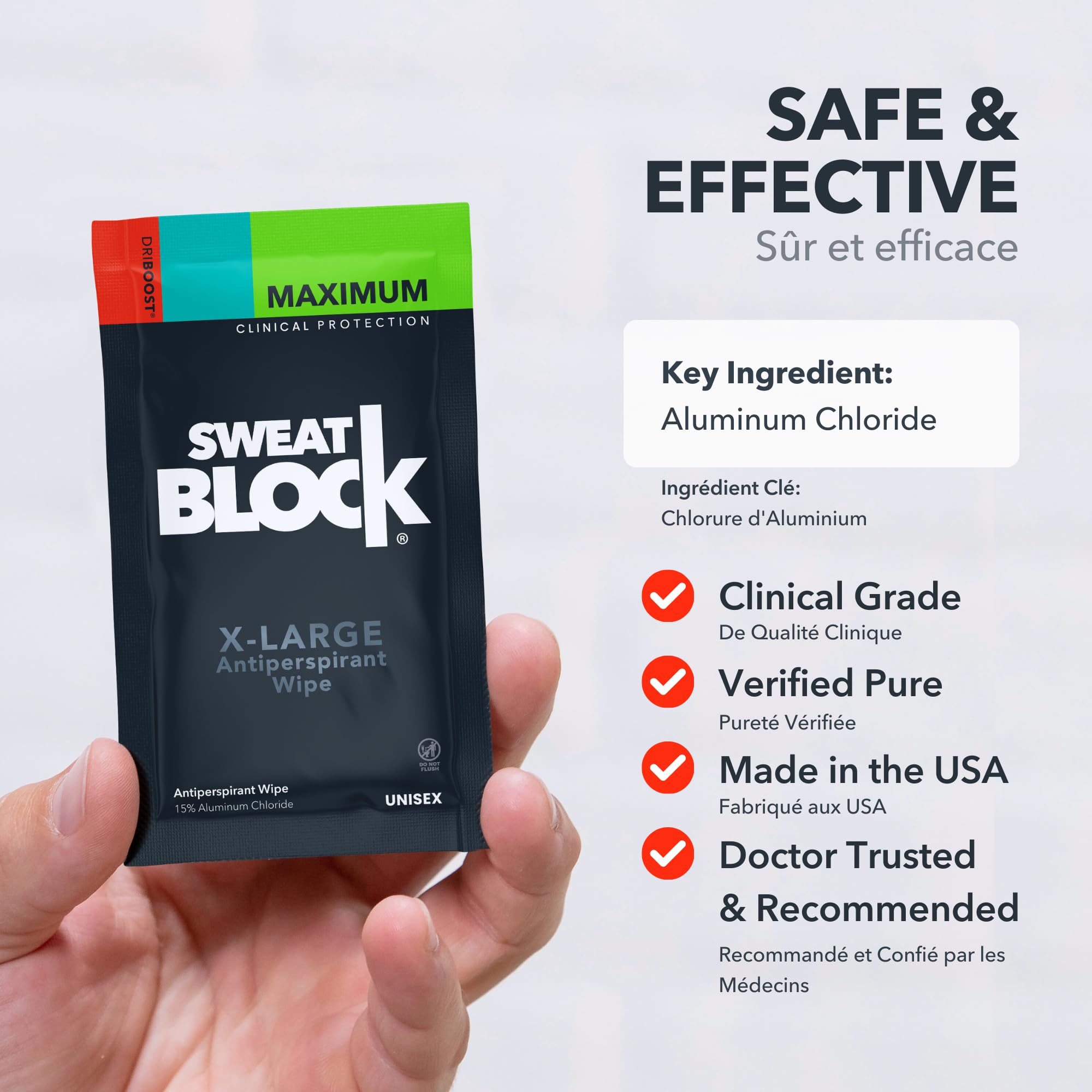 Foto 8 pulgar | Toallitas Corporales Antitranspirantes Sweatblock Clinical Strength 10 Piezas - Venta Internacional