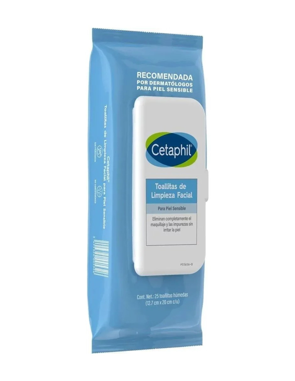 Foto 3 | 25 Toallitas De Limpieza Facial Cetaphil Para Piel Sensible