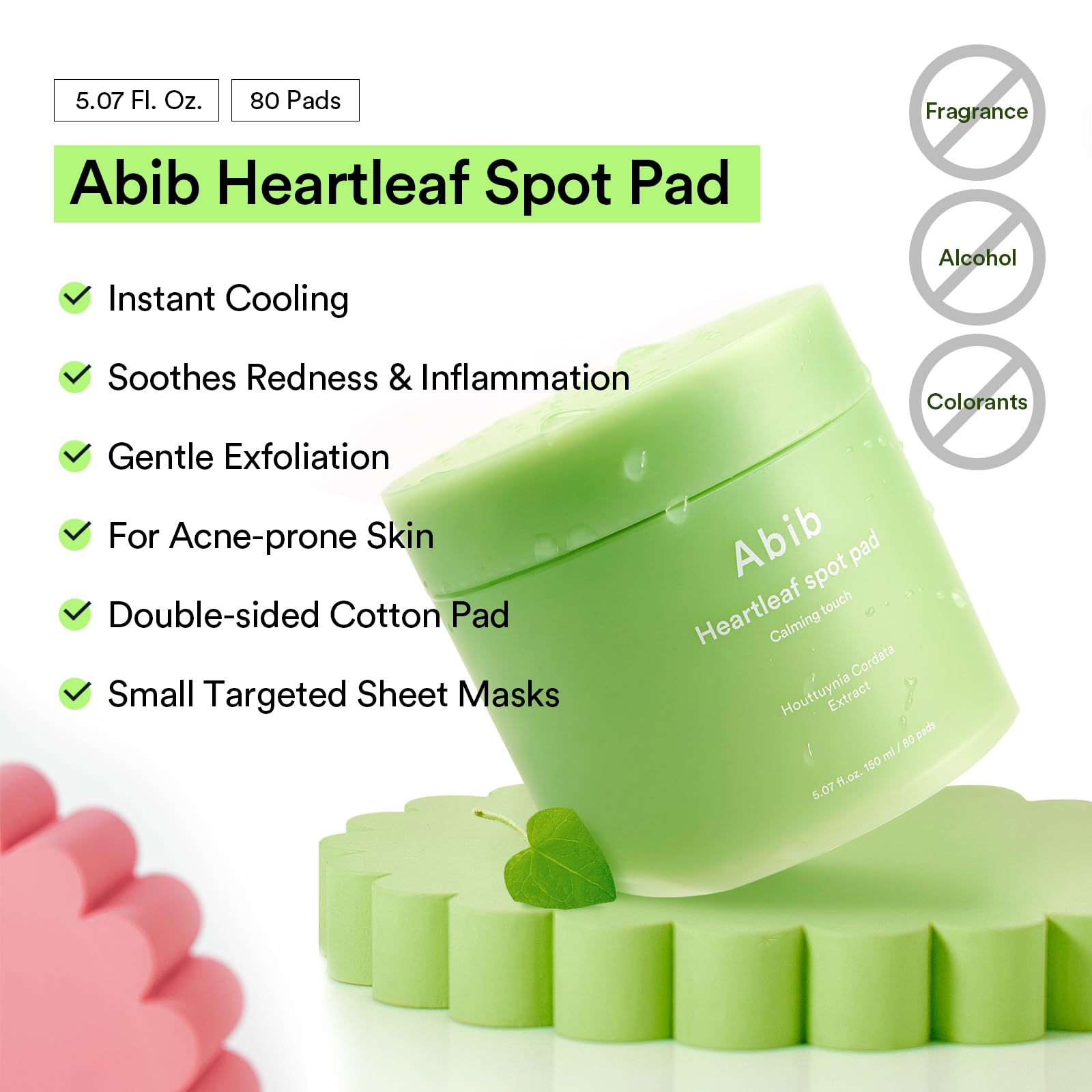 Foto 2 | Set Duo De Almohadillas De Tóner Abib Heartleaf Spot Pad Calming Touch - Venta Internacional.