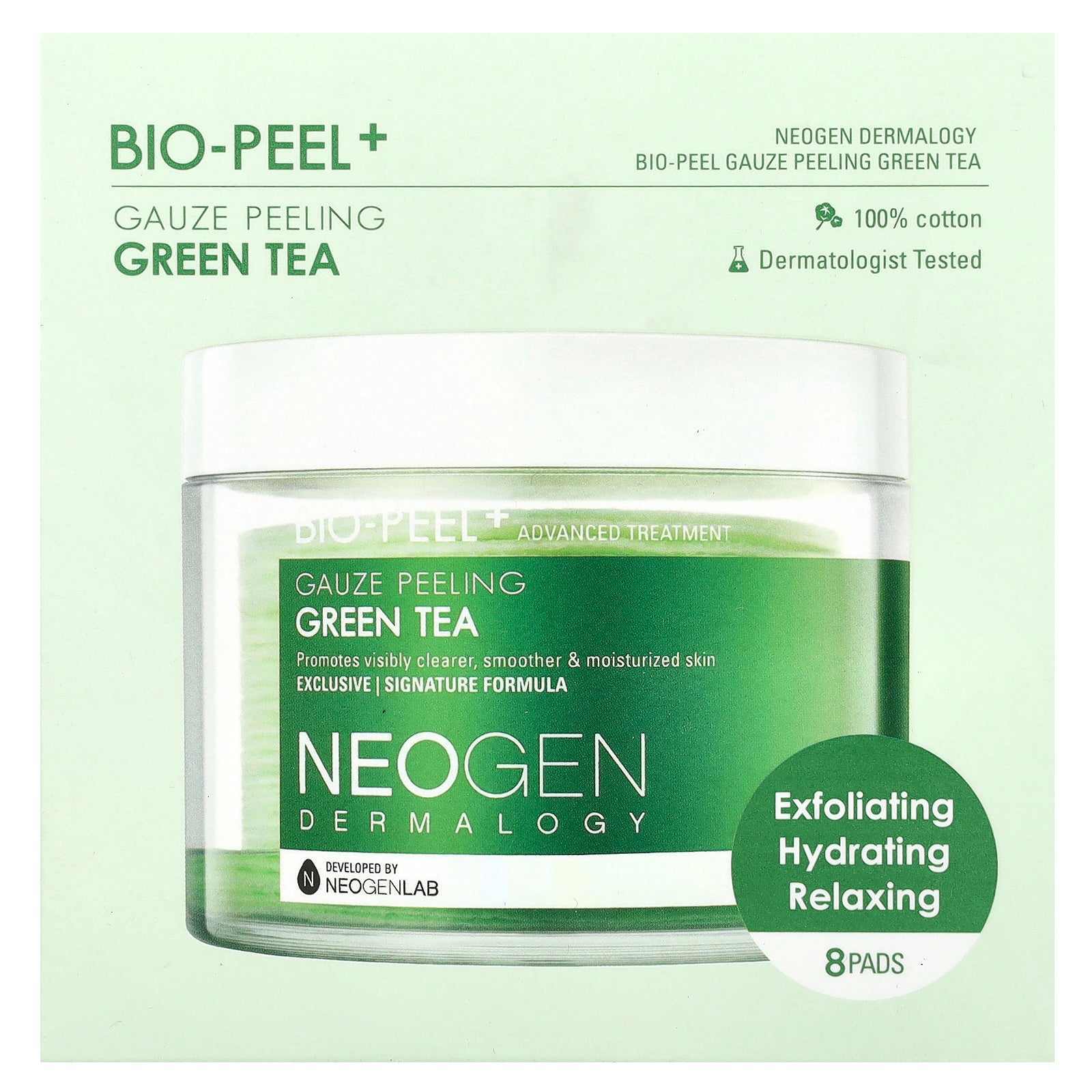 Foto 3 pulgar | Almohadillas Exfoliantes Neogen Bio-peel+ Gauze  Té Verde  9 5 Ml  8 Almohadillas - Venta Internacional.