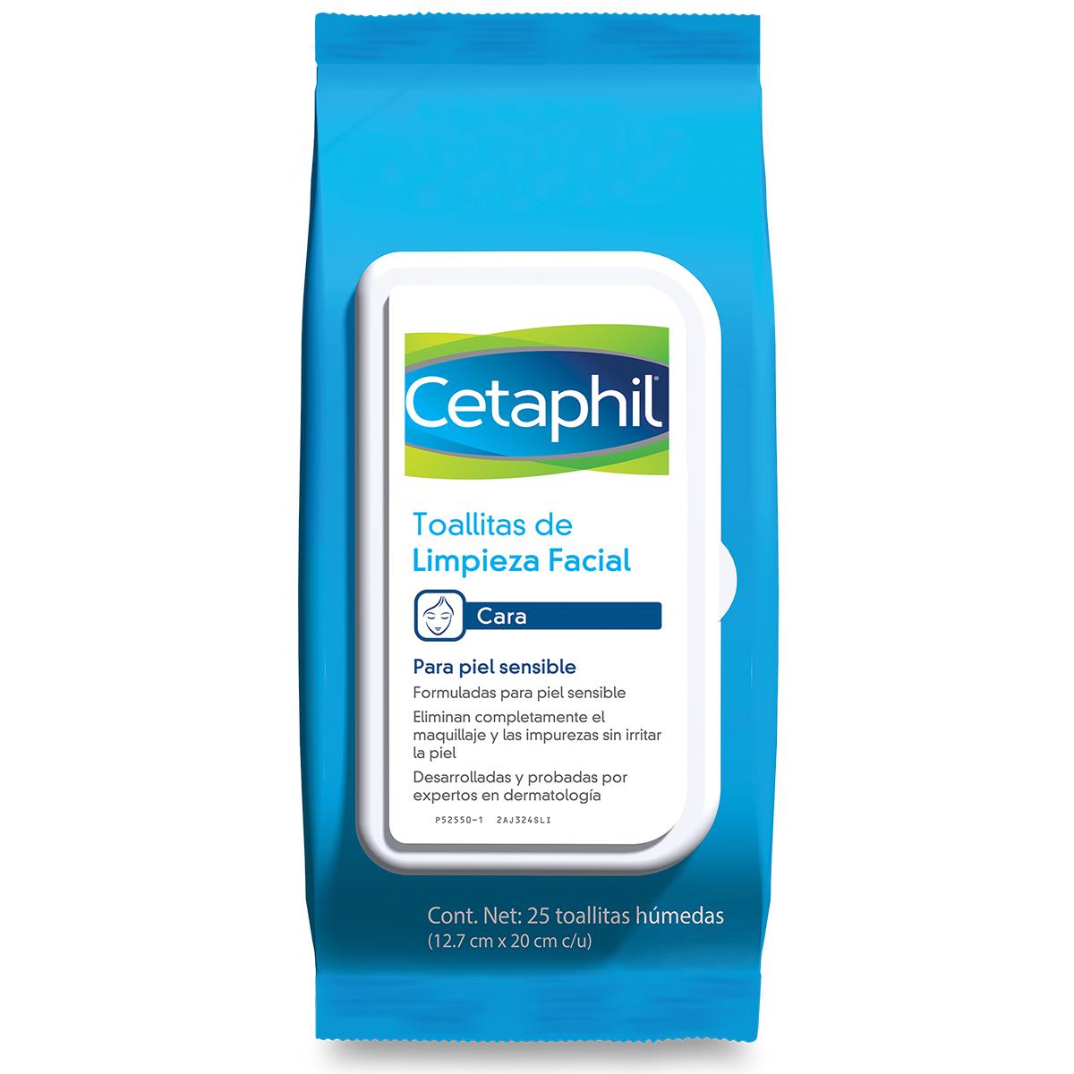 Foto 2 pulgar | Toallitas Limpiadoras Faciales Cetaphil 25 Piezas