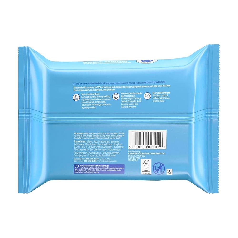 Foto 2 | Toallitas Desmaquillantes Neutrogena 25 Piezas