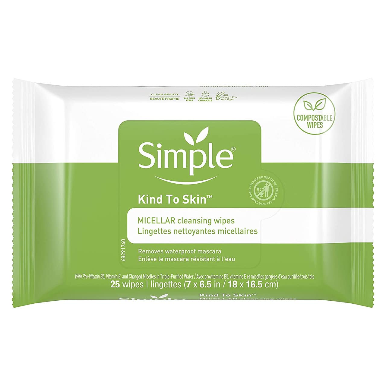 Toallitas Faciales Simple Micellar 25 Unidades Paquete de 6 - Venta Internacional